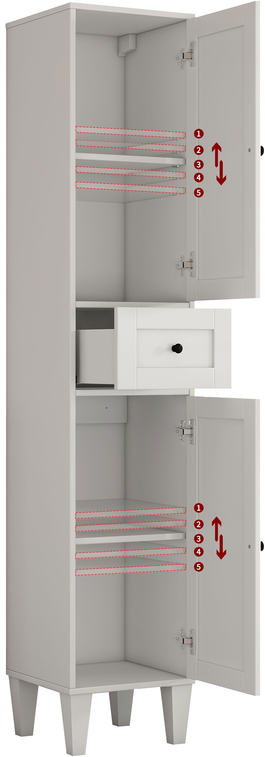 welltime Armoire haute »AMSTERDAM« Badschrank Breite 35cm, 2 Türen und 1 Auszug