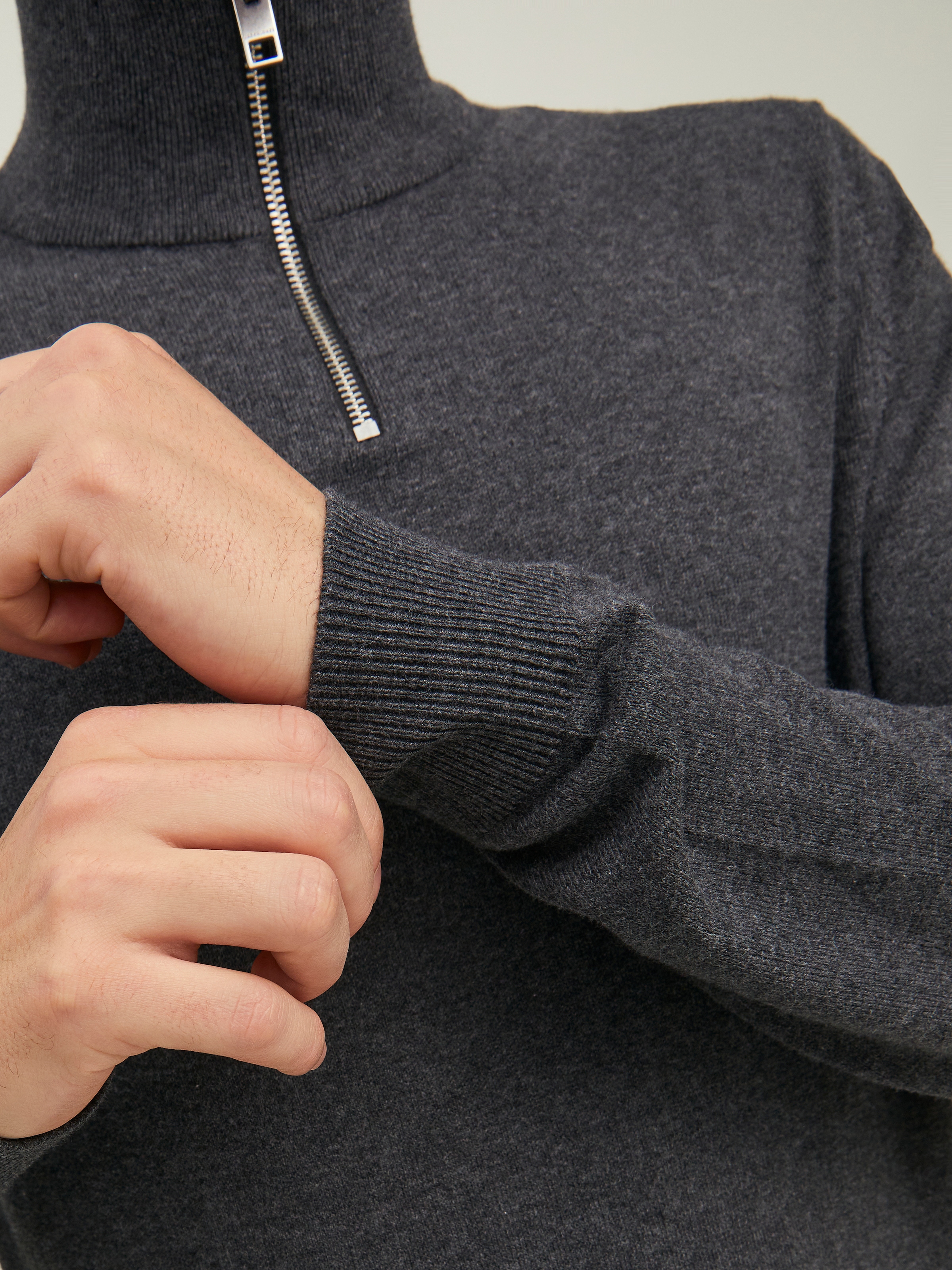 Jack & Jones Strickpullover »EMIL KNIT HALF ZIP« mit kurzem Reissverschluss im Troyer-Look
