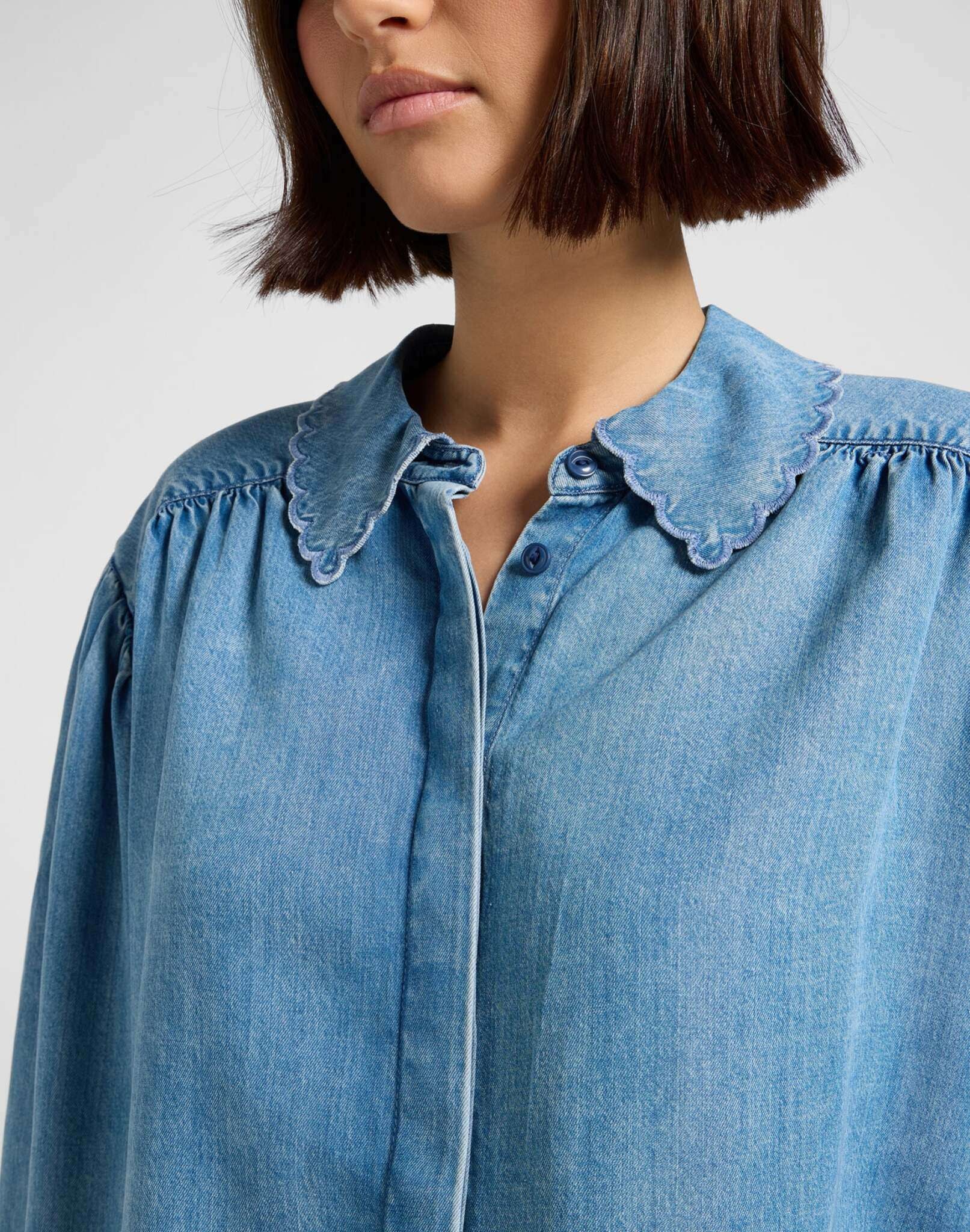 Lee® Jeansbluse »Lee Jeanshemd Statement Collar Shirt«