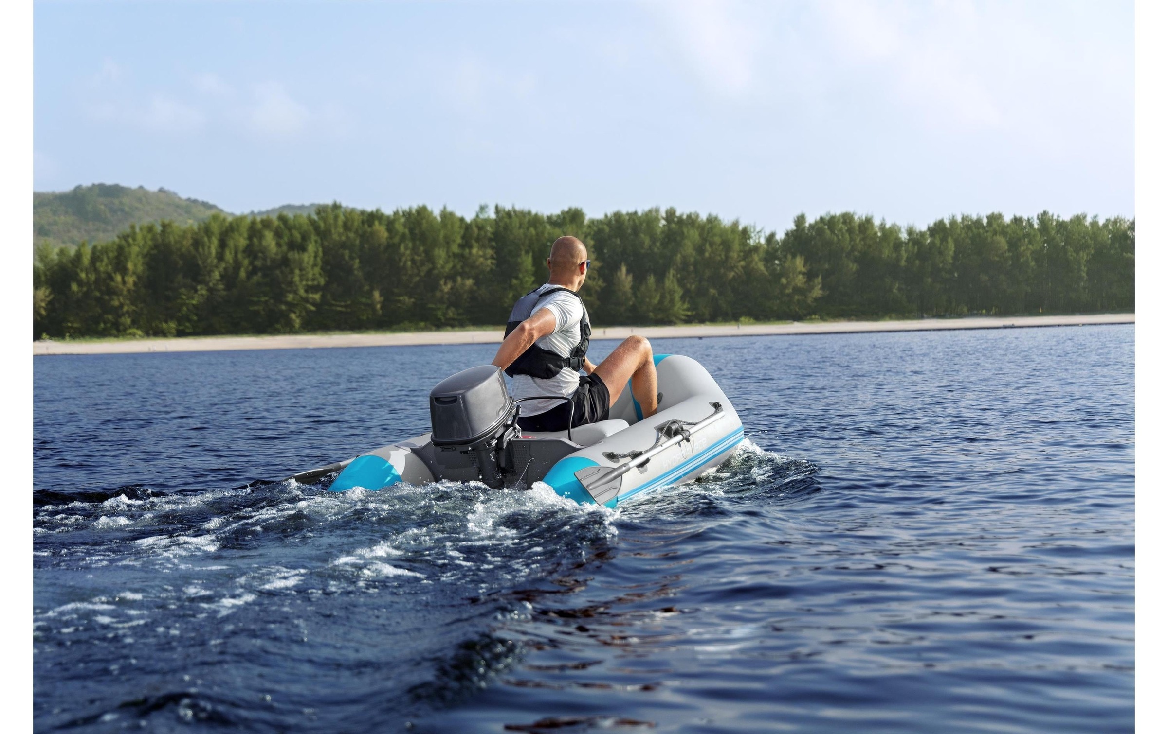 Bestway Bateau pneumatique »Corinth Elite Sport Boat Set, 230 x 130 x 33 cm« Aufblasbares Sportboot für 2 Personen mit Motorhalterung