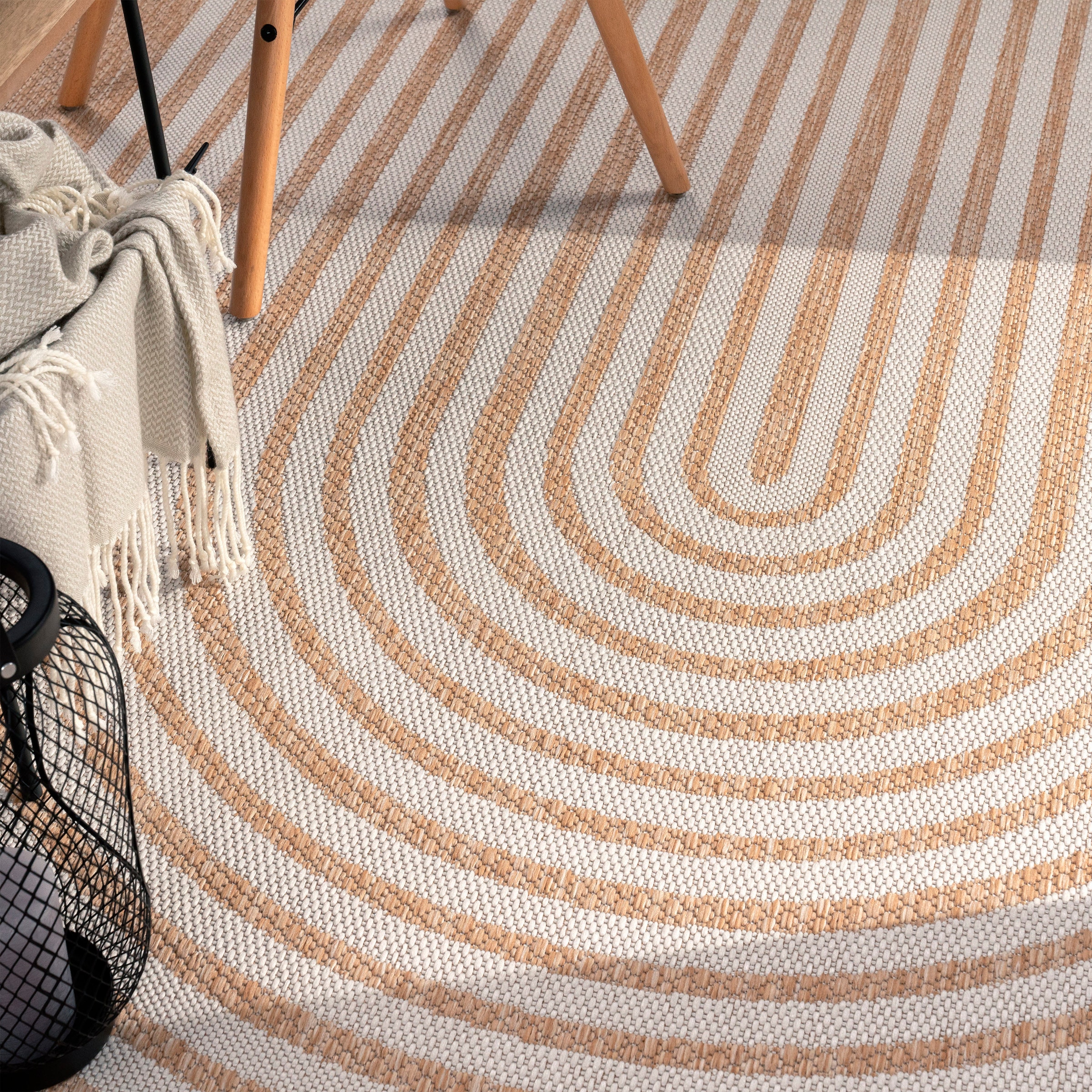 Paco Home Teppich »Illusion 328« rechteckig 4 mm Höhe Flachgewebe, Scandi Look, In- und Outdoor geeignet