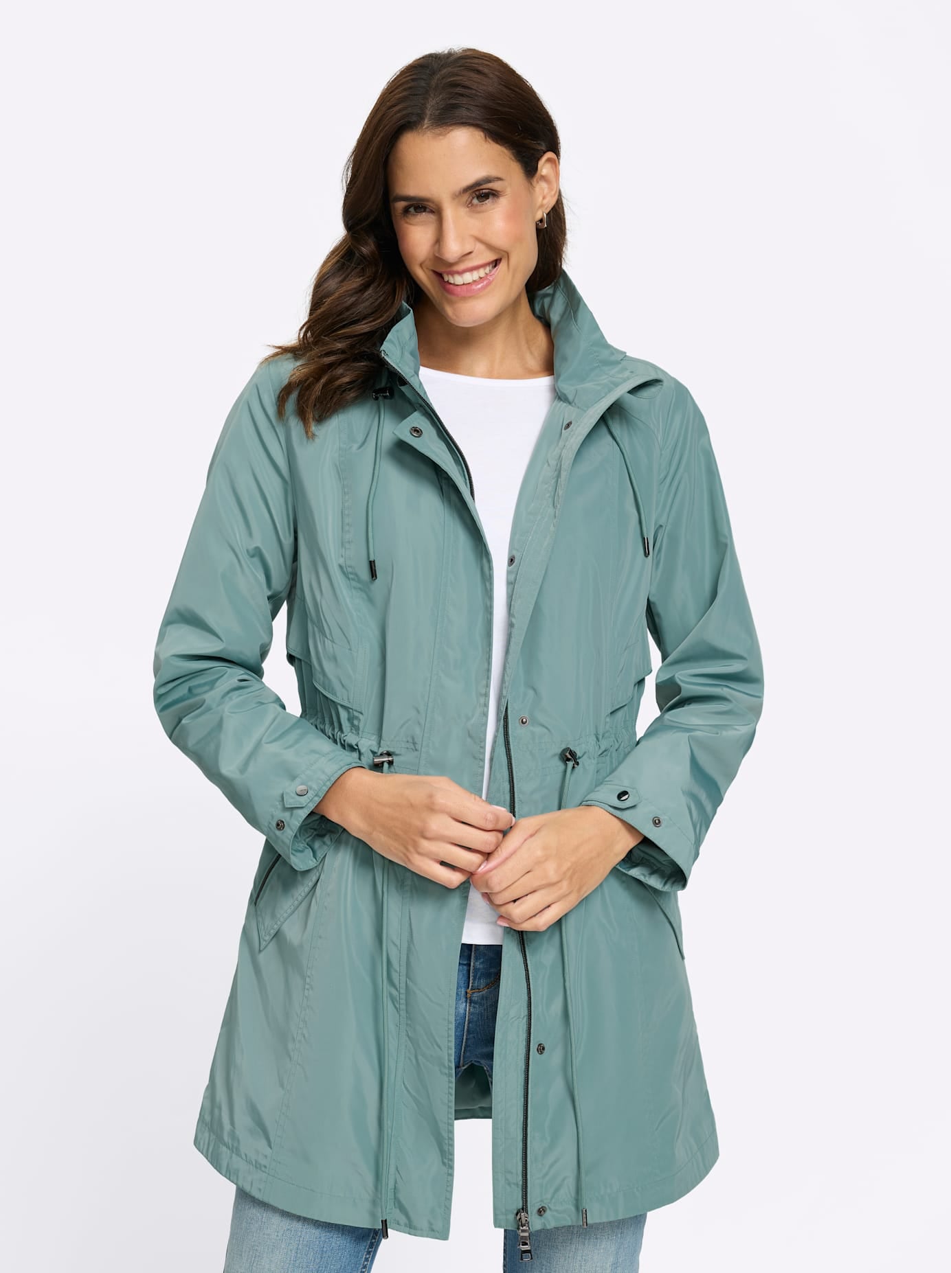 Inspirationen Veste longue mit Kapuze