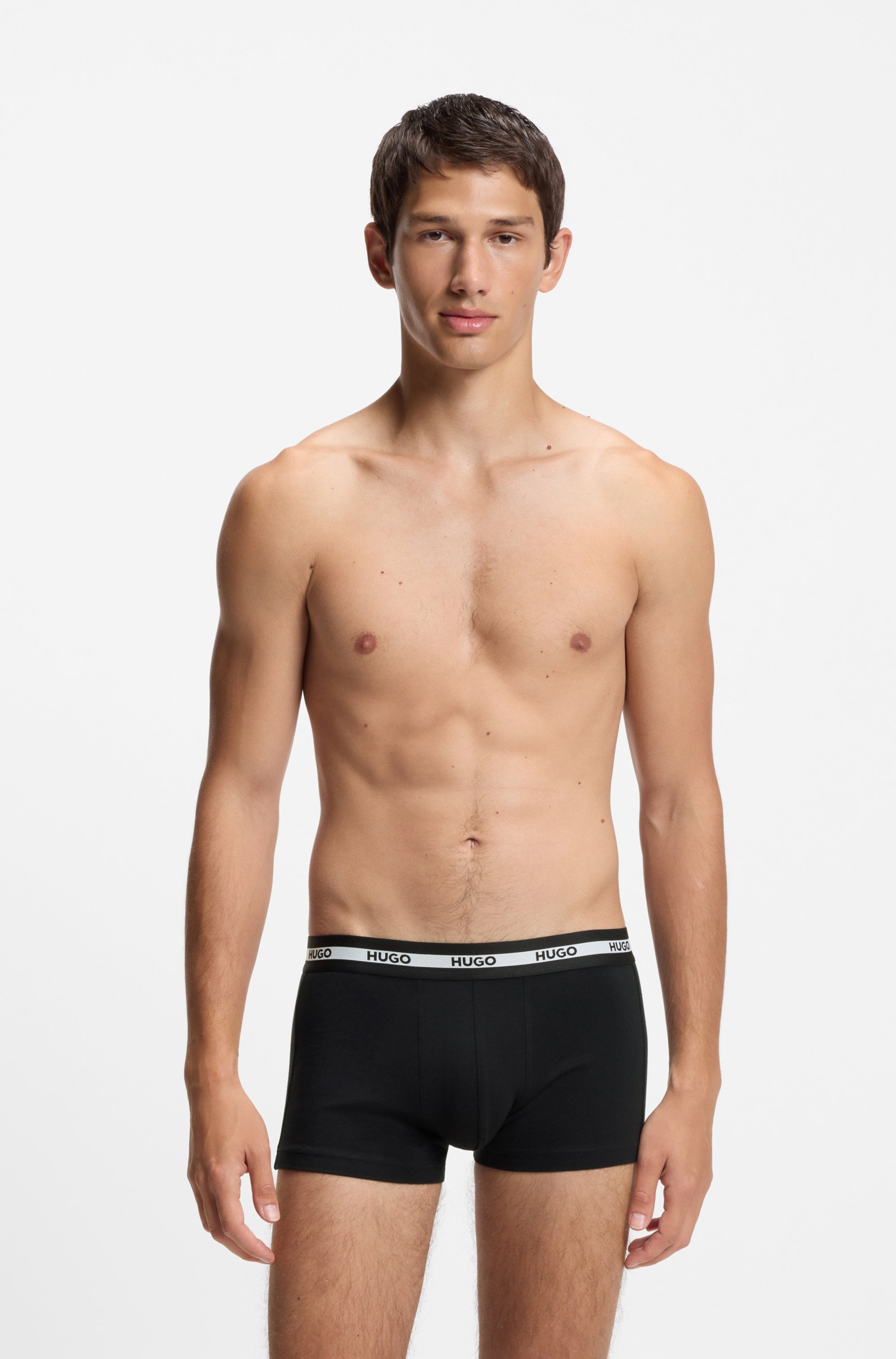 HUGO Underwear Tronc Packung, 3 cuis aus Stretch-Baumwolle mit Logo am Bund, körpernah,