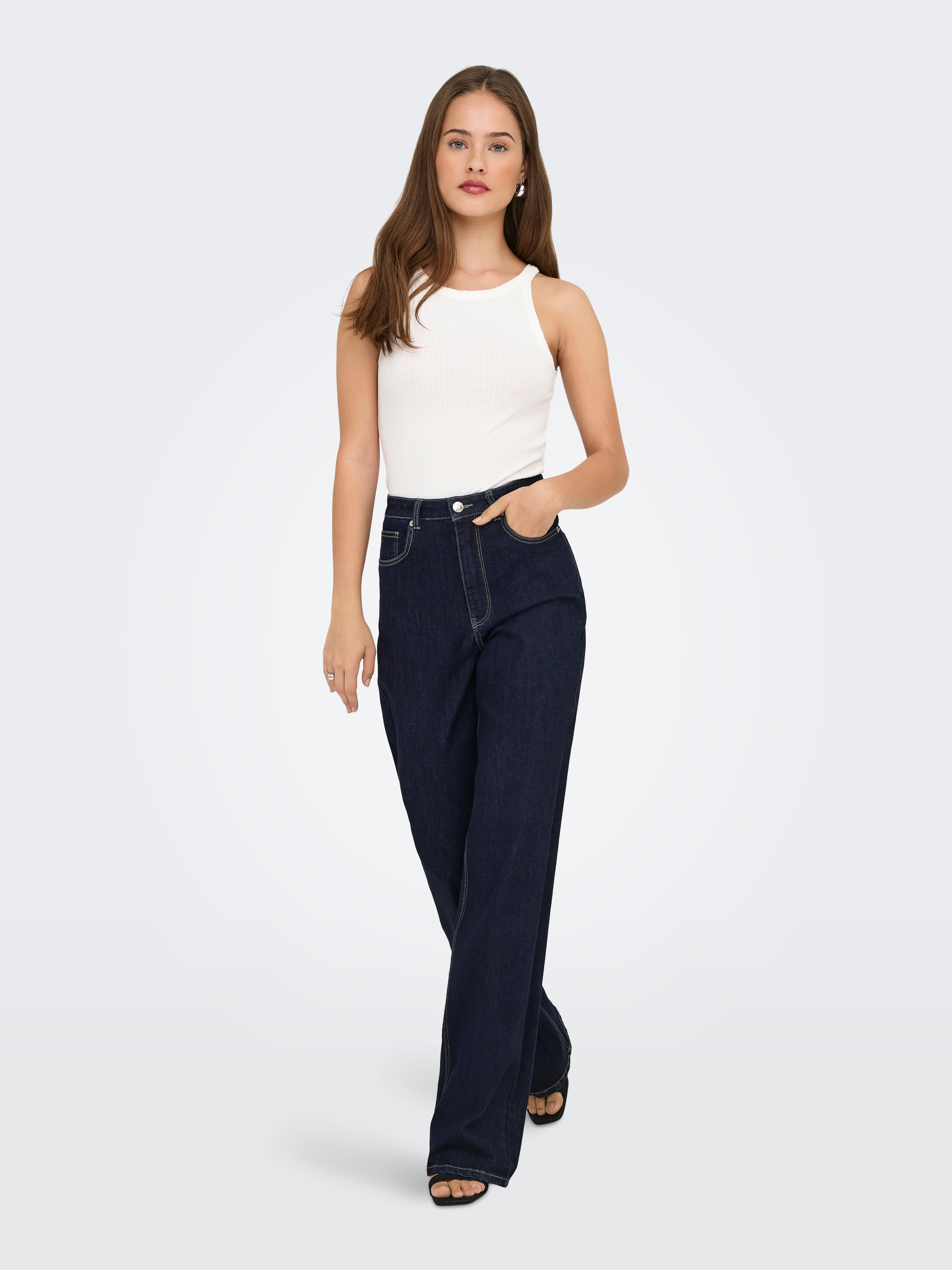 ONLY Jeans taille haute »ONLJUICY-WAUW HW WIDE DNM GUA334 NOOS« mélange de matières, taille haute, coupe large