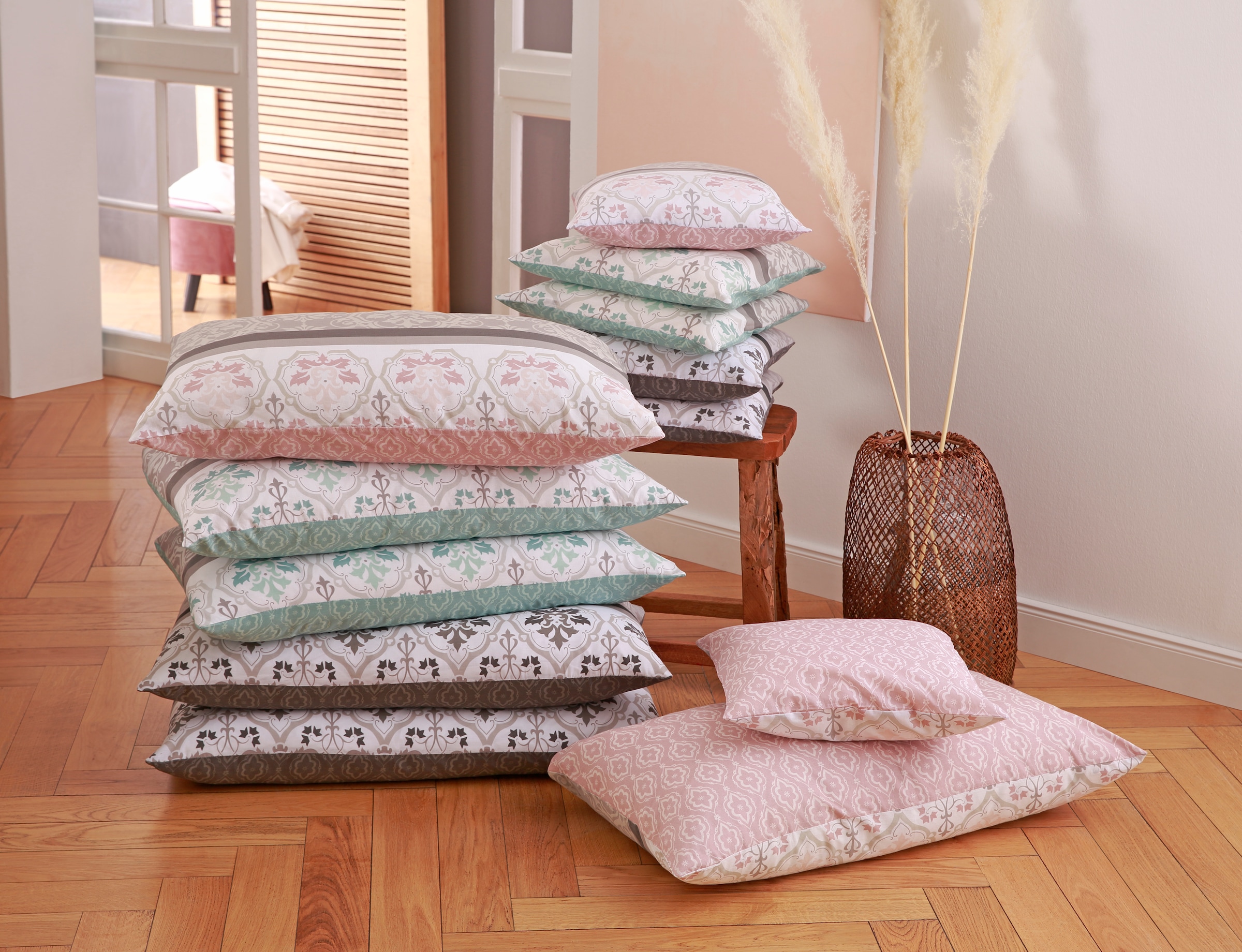 GOODproduct Housses de coussin »Cremona« floraler Kissenbezug, geeignet für Kinder, OEKO-TEX® zertifiziert