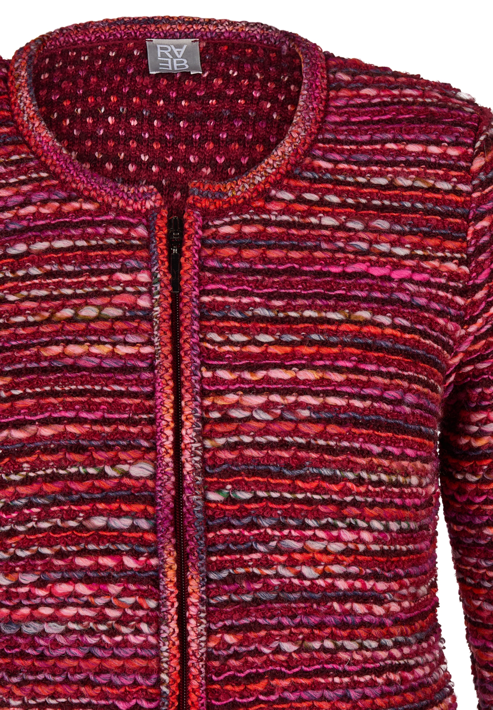 Rabe Veste en tricot im Streifen-Design und in Strick-Optik