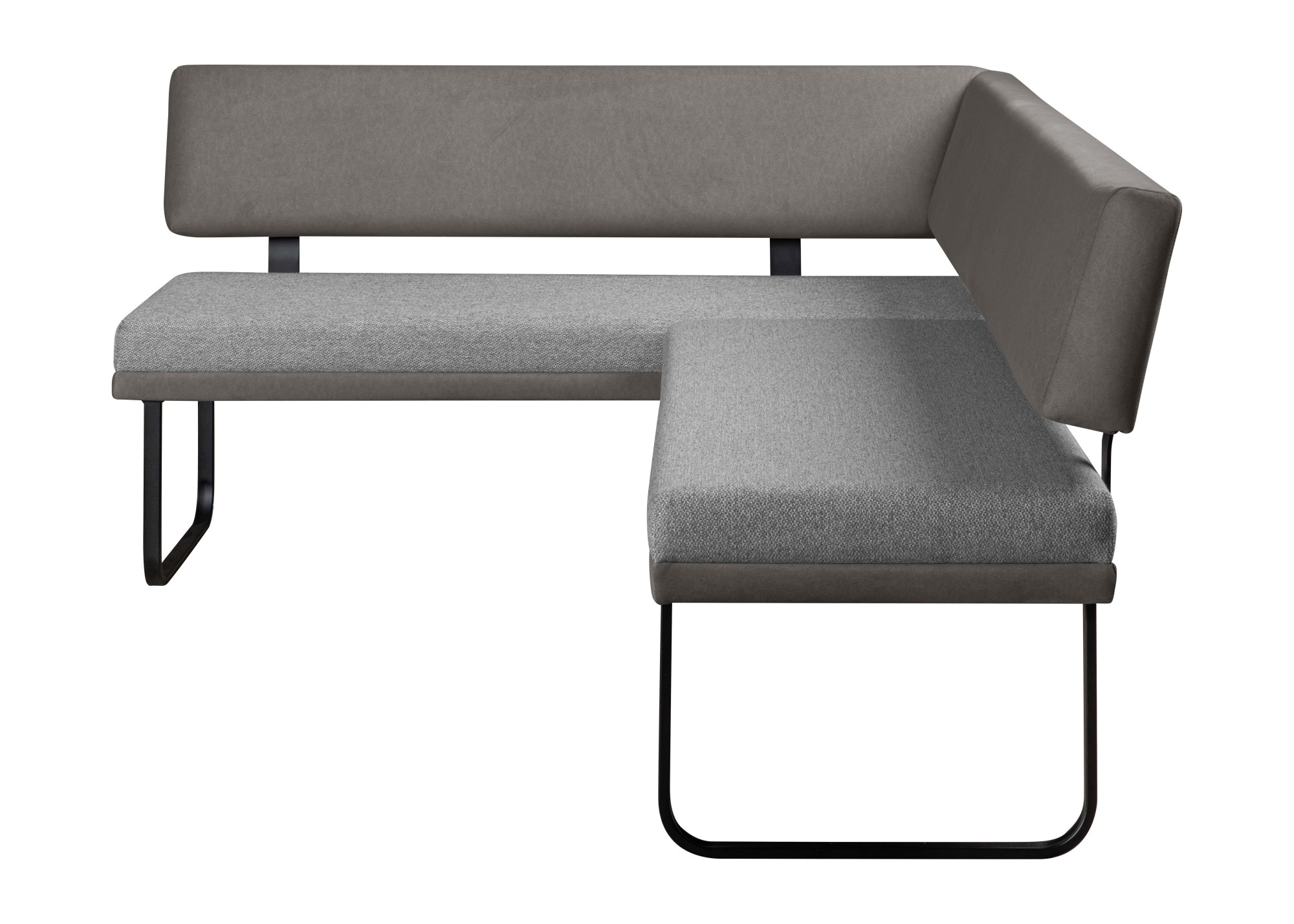 GOODproduct Ensemble de bancs d'angle »Gabi Essecke, Sitzgruppe, Eckbankgruppe, Küchenbankgruppe« Set, 4tlg, 4 pièces tlg. Gestell aus matt-schwarzem Flachmetall, stabil, 2-Stoff-Design