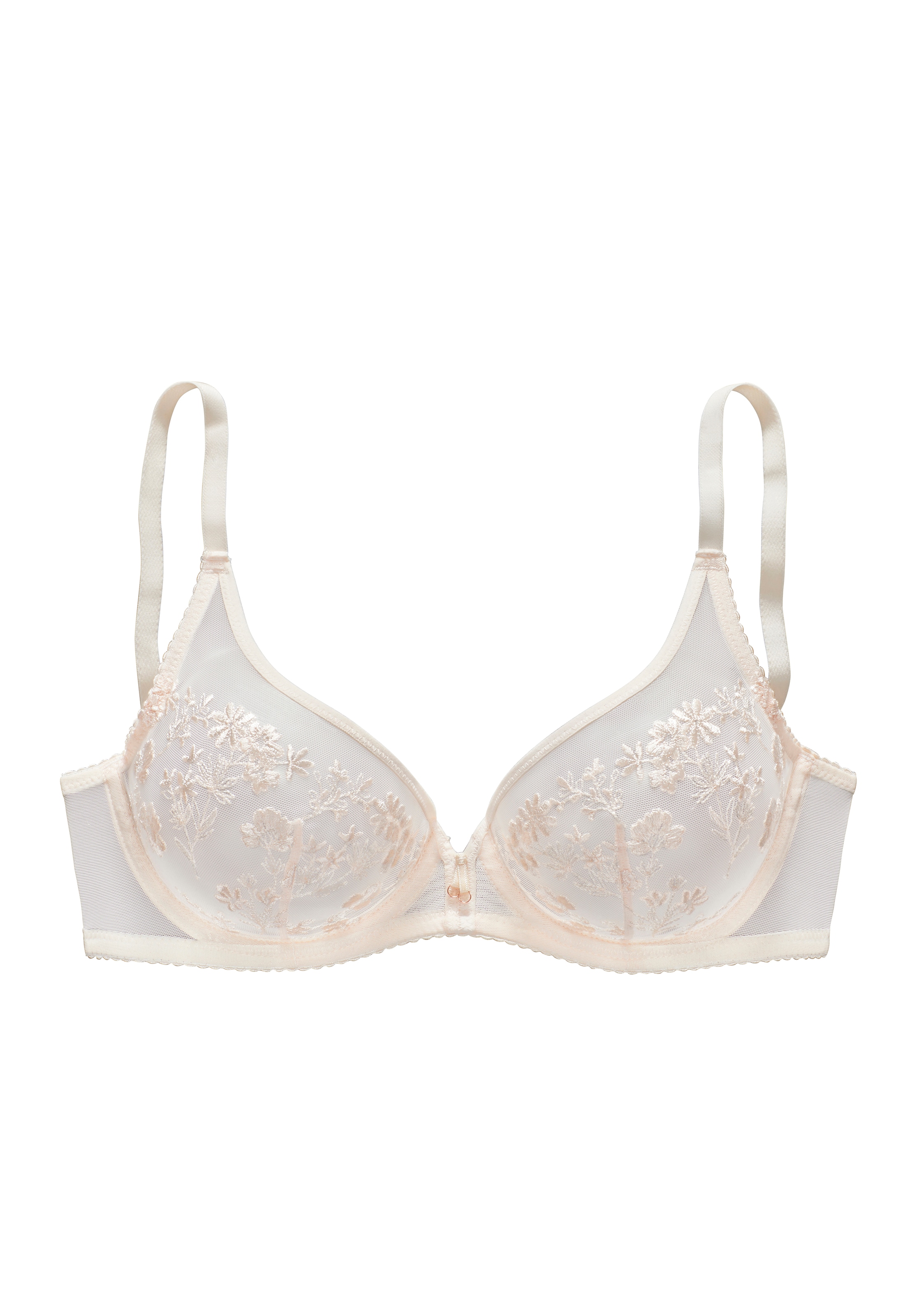 LASCANA Bügel-BH in High-Apex-Schnittform mit zarter Blütenstickerei, sexy Dessous