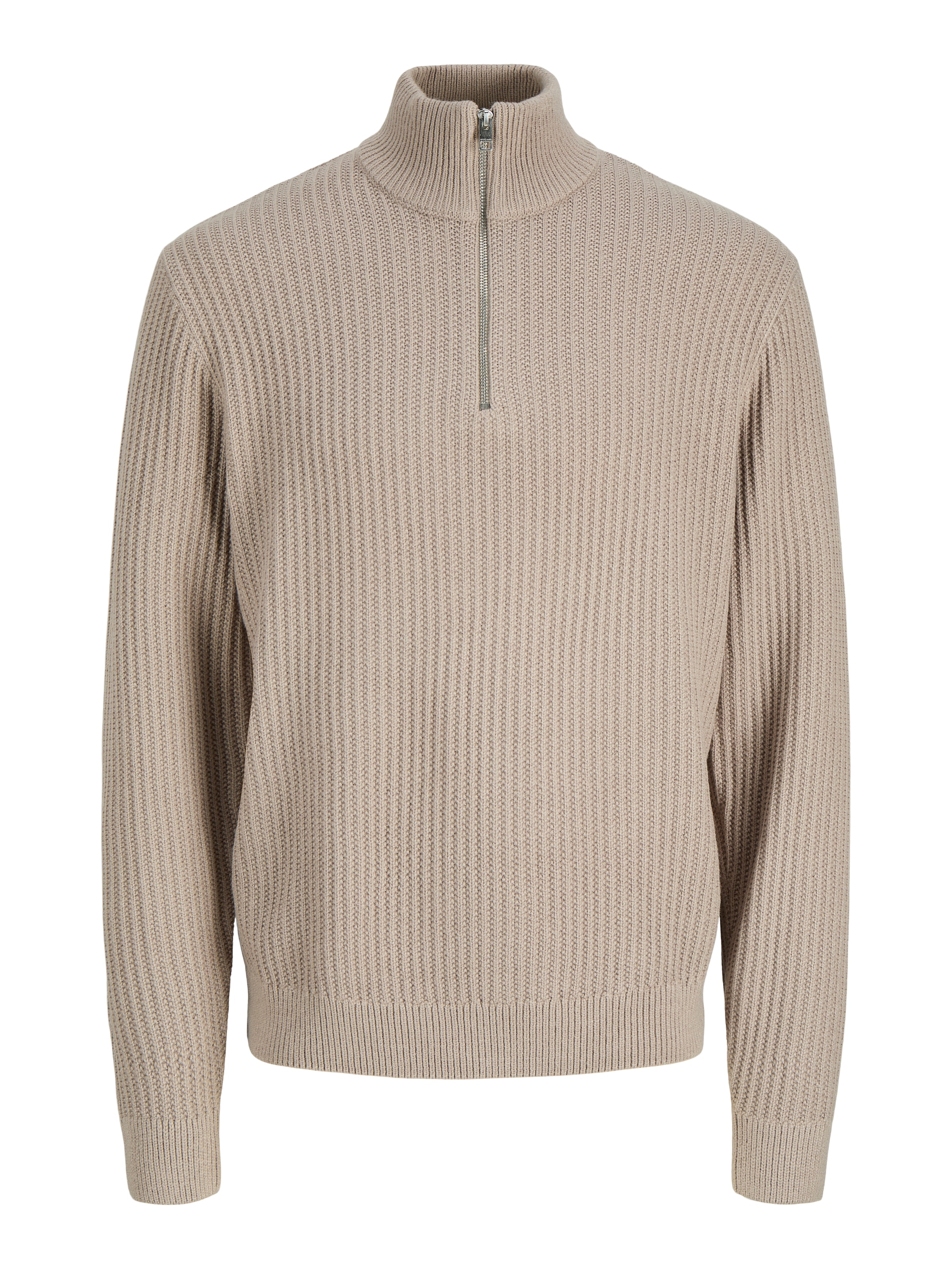 Jack & Jones Troyer »JJSAGE KNIT HALF ZIP« Materialmix, locker geschnitten