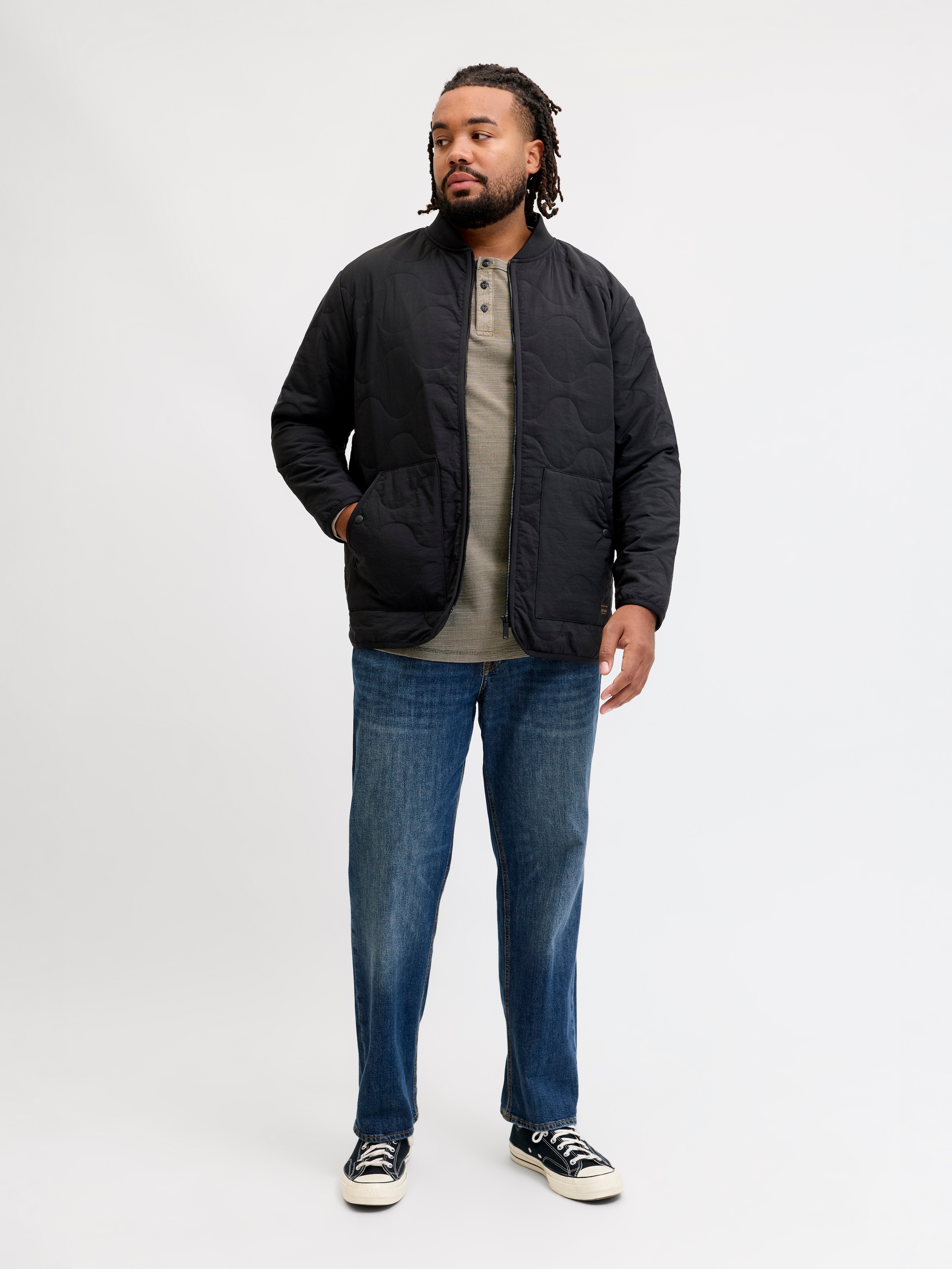 Jack & Jones PlusSize Langarmshirt »JPRBLUAARON LS HENLEY TEE PLS« Baumwollmischung, regular fit