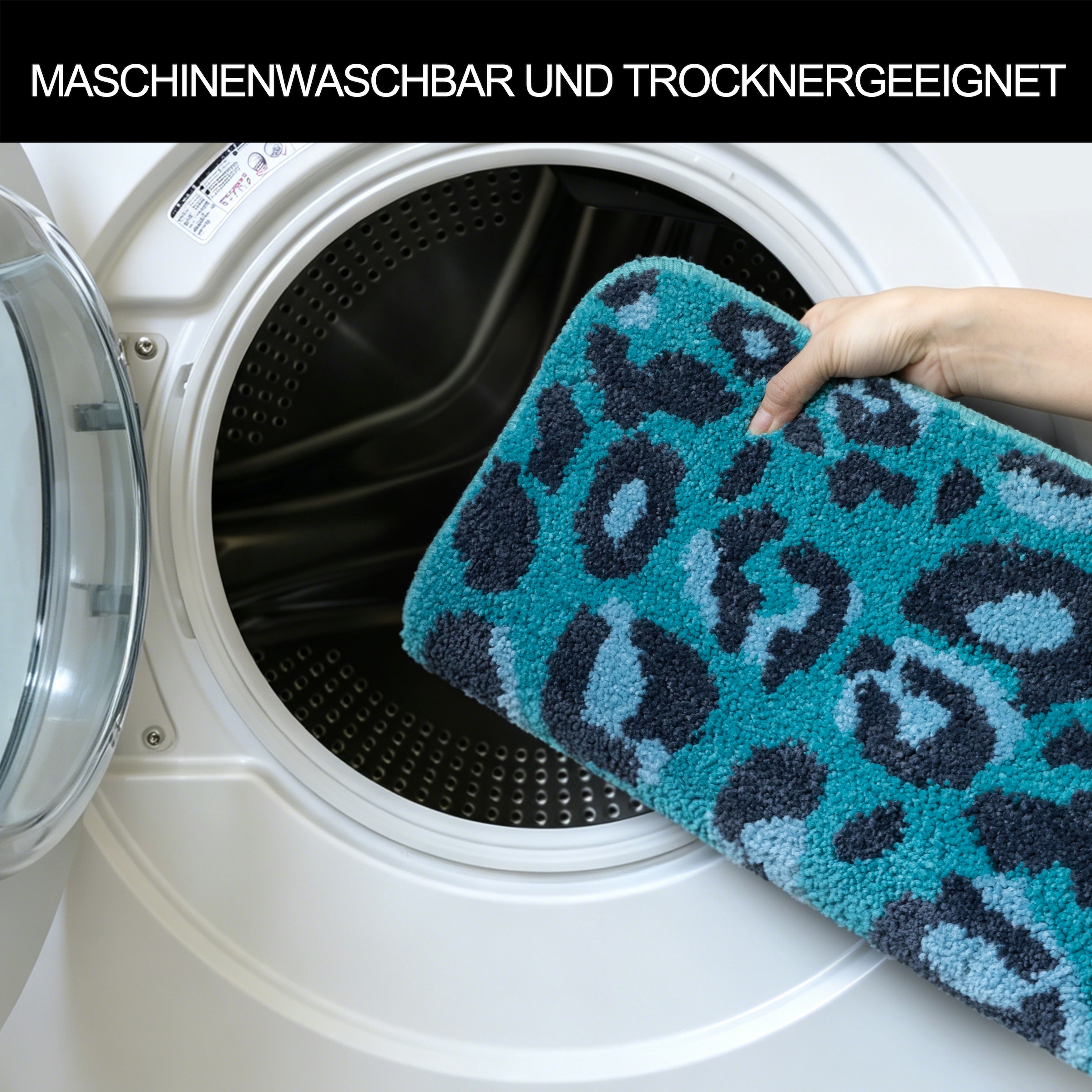 GOODproduct Tapis de bain »Regona Leo, Badvorleger, Badezimmer Teppich, Duschvorleger« Höhe 10 mm revêtement antidérapant Séchage rapide | compatible chauffage au sol motif léopard, imprimé animal, moderne
