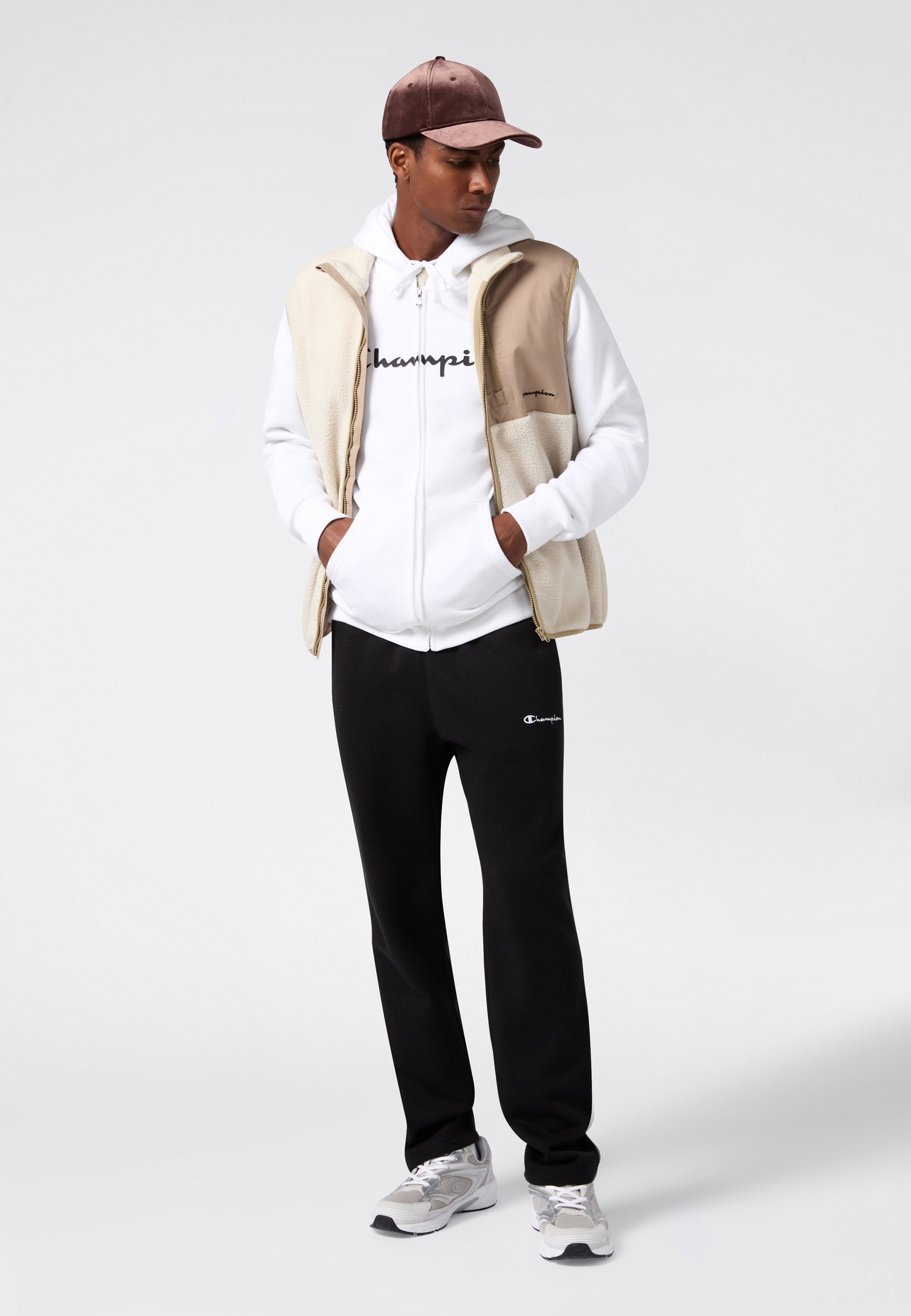 Champion Pantalon de jogging »ICONS Straight Hem Pants Fleece«  geradliniger Schnitt, sportlich-schlichter Stil, atmungsaktiv