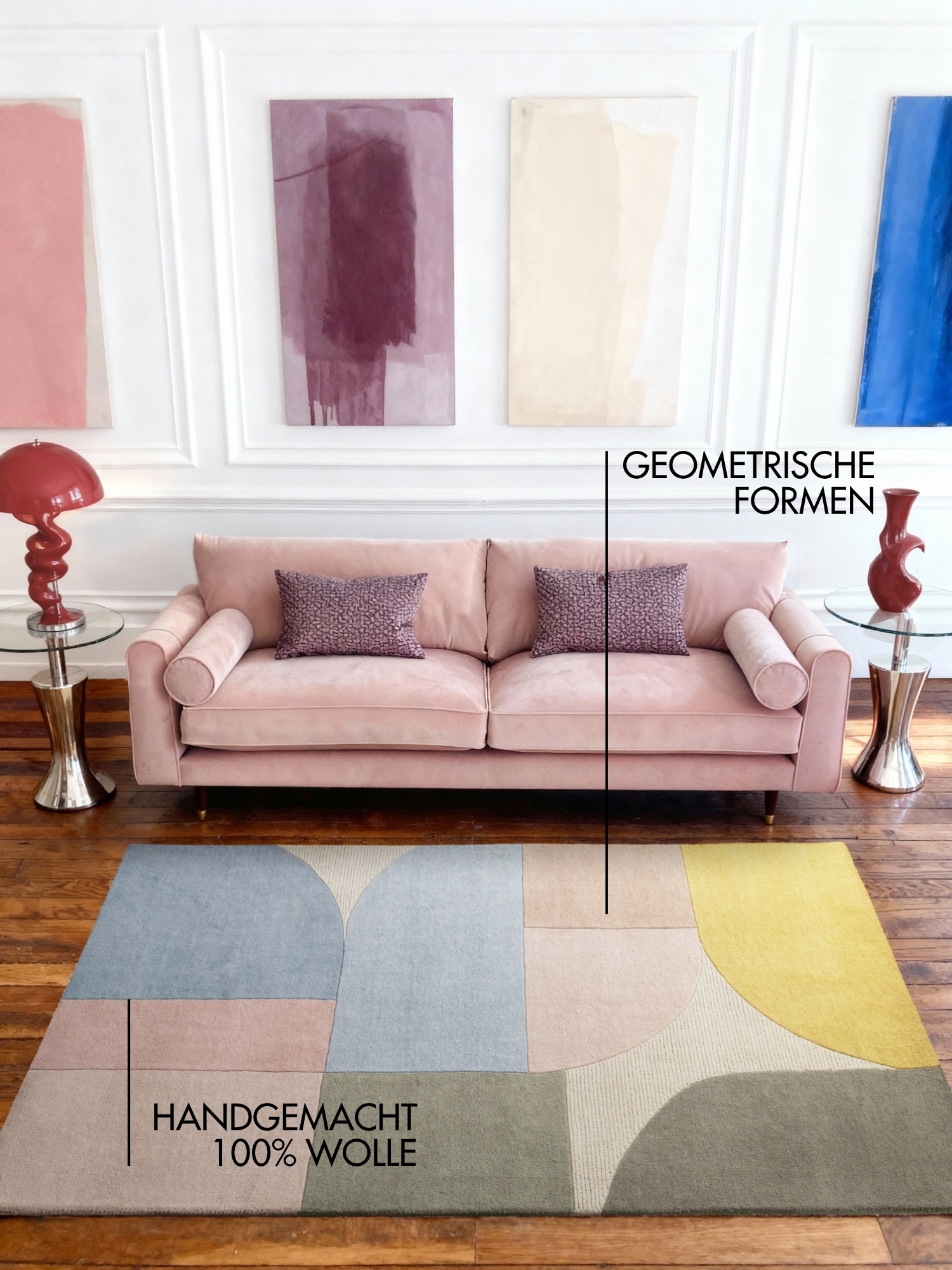 Ted Baker Tapis en laine »Piccadilly« Rectangulaire 17 mm Höhe Laine, tapis naturel, fait main, salon, chambre à coucher, coloré