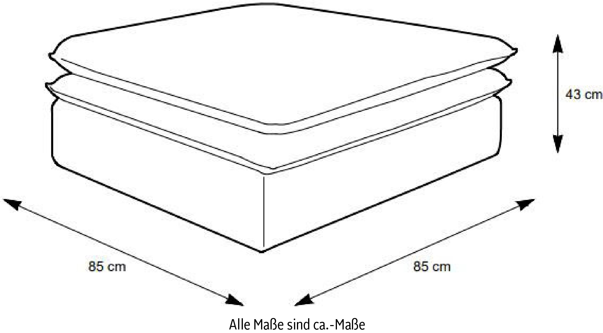 Home affaire Tabouret »PIAGGE« Hochwertiger Cord, passend zum Loveseat PIAGGE