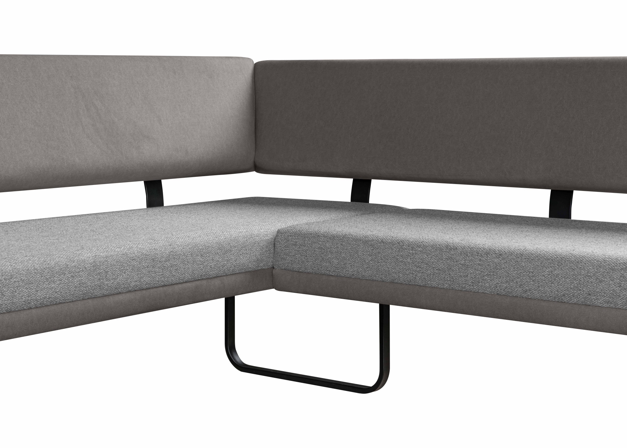 GOODproduct Ensemble de bancs d'angle »Gabi Essecke, Sitzgruppe, Eckbankgruppe, Küchenbankgruppe« Set, 4tlg, 4 pièces tlg. Gestell aus matt-schwarzem Flachmetall, stabil, 2-Stoff-Design