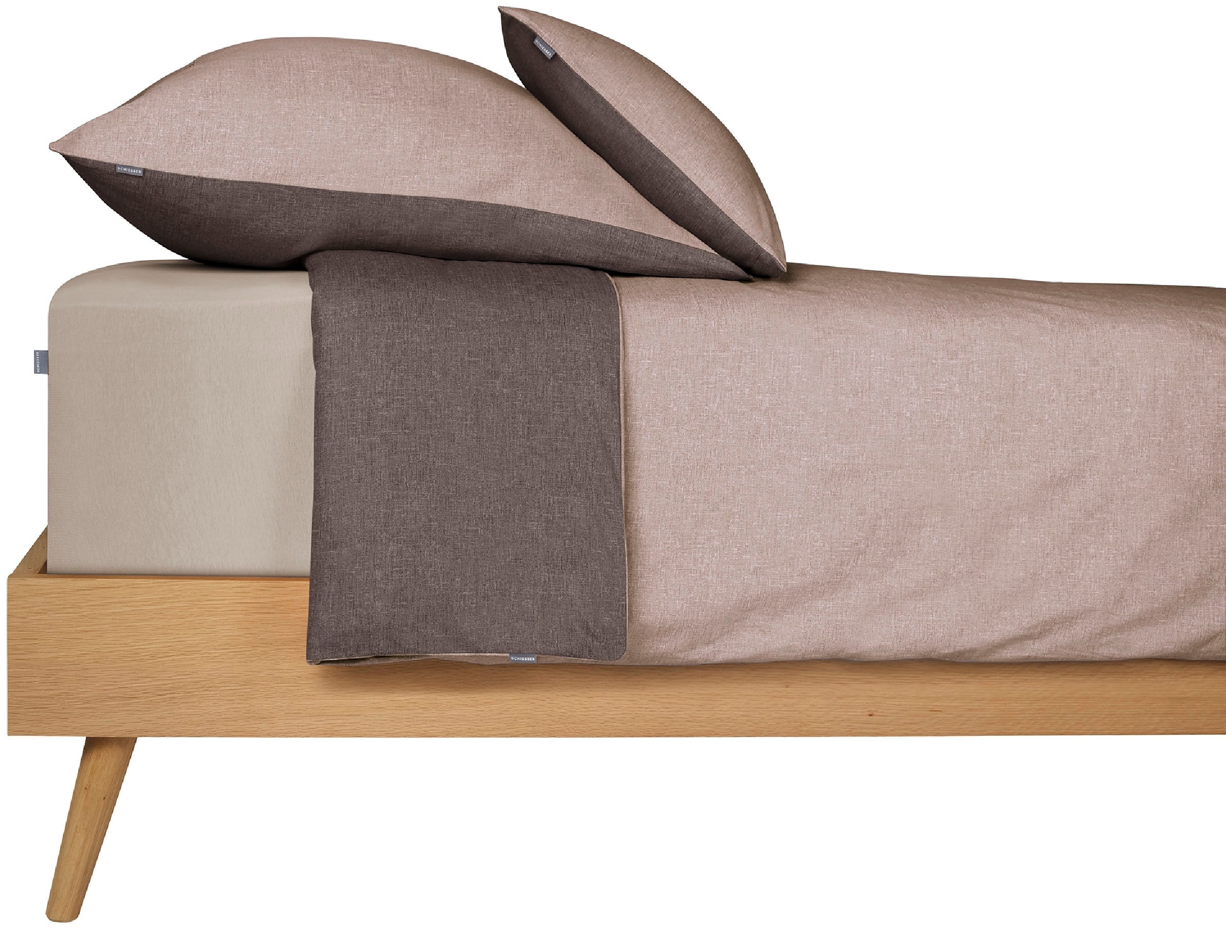 Schiesser Wendebettwäsche »Doubleface aus weicher Baumwolle mit edlem Melangeeffekt« 2 Stk. tlg. ab Grösse 135x200 cm erhältlich, Made in Green