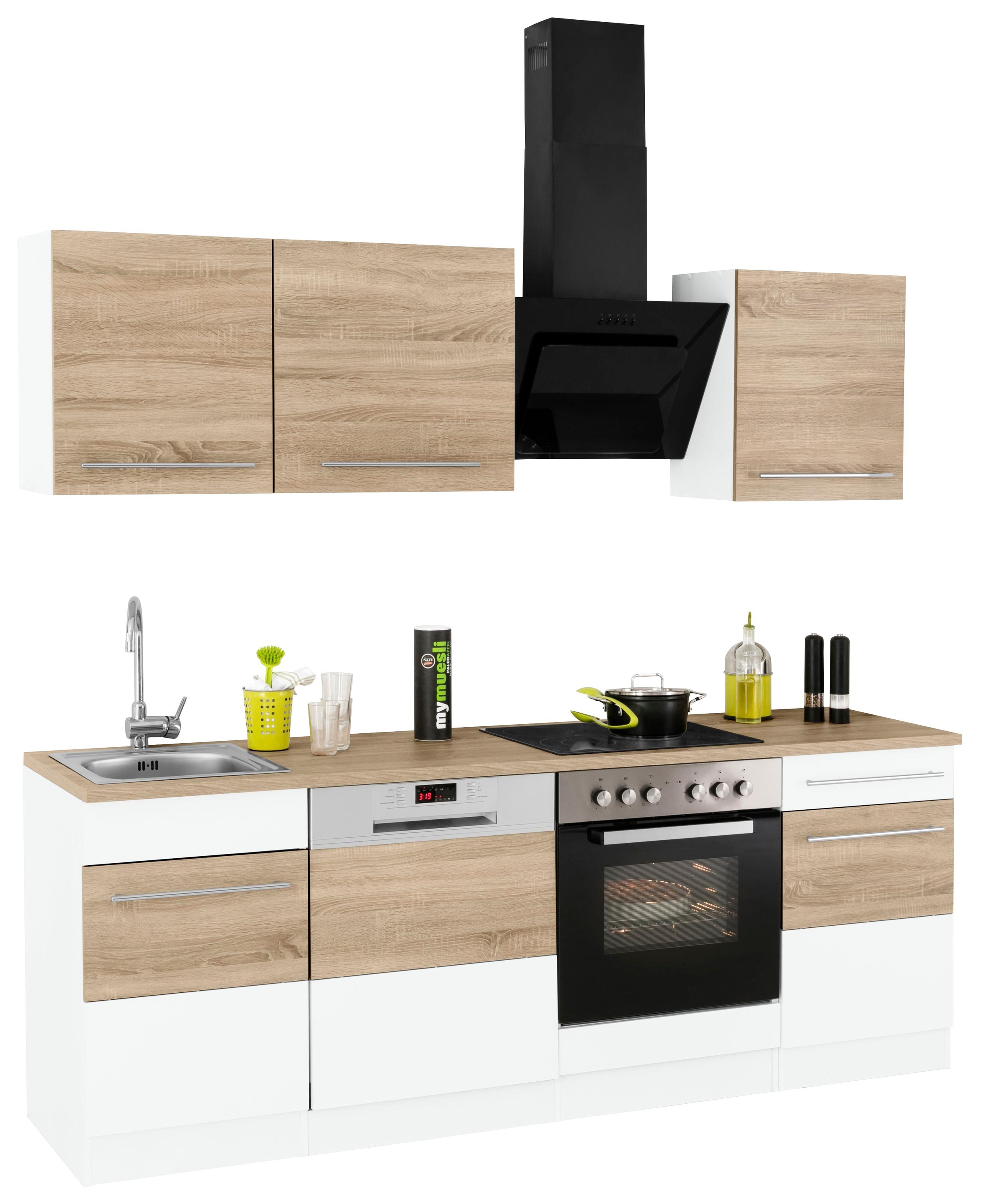 KOCHSTATION Kitchenette »KS-Trient« largeur 220 cm, avec ou sans appareils électriques, avec plan de travail