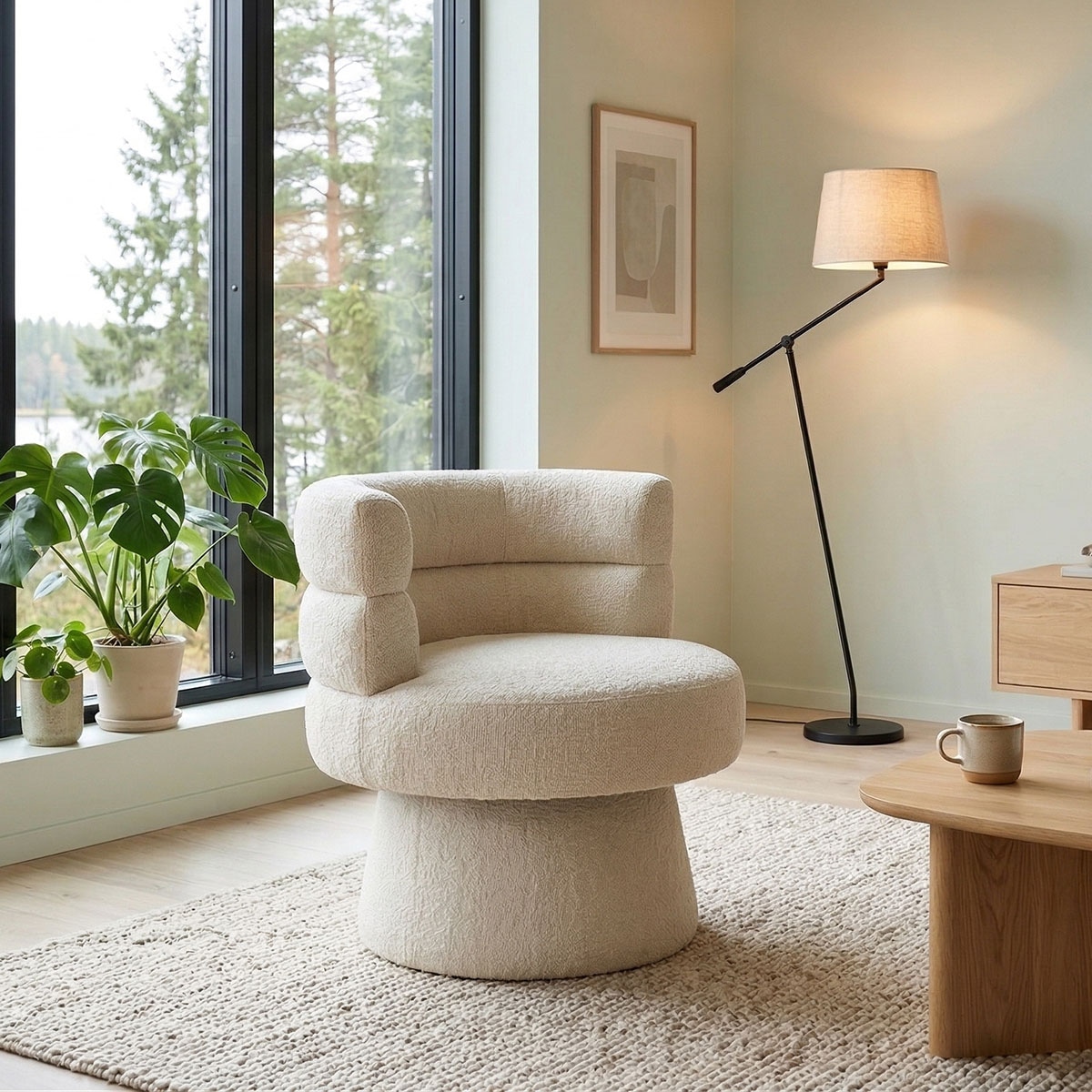 Jahnke Drehstuhl »STUDIO TWIST« () Sessel, Drehstuhl, 360° drehbar, Boucle-Stoff, bis 120 kg belastbar