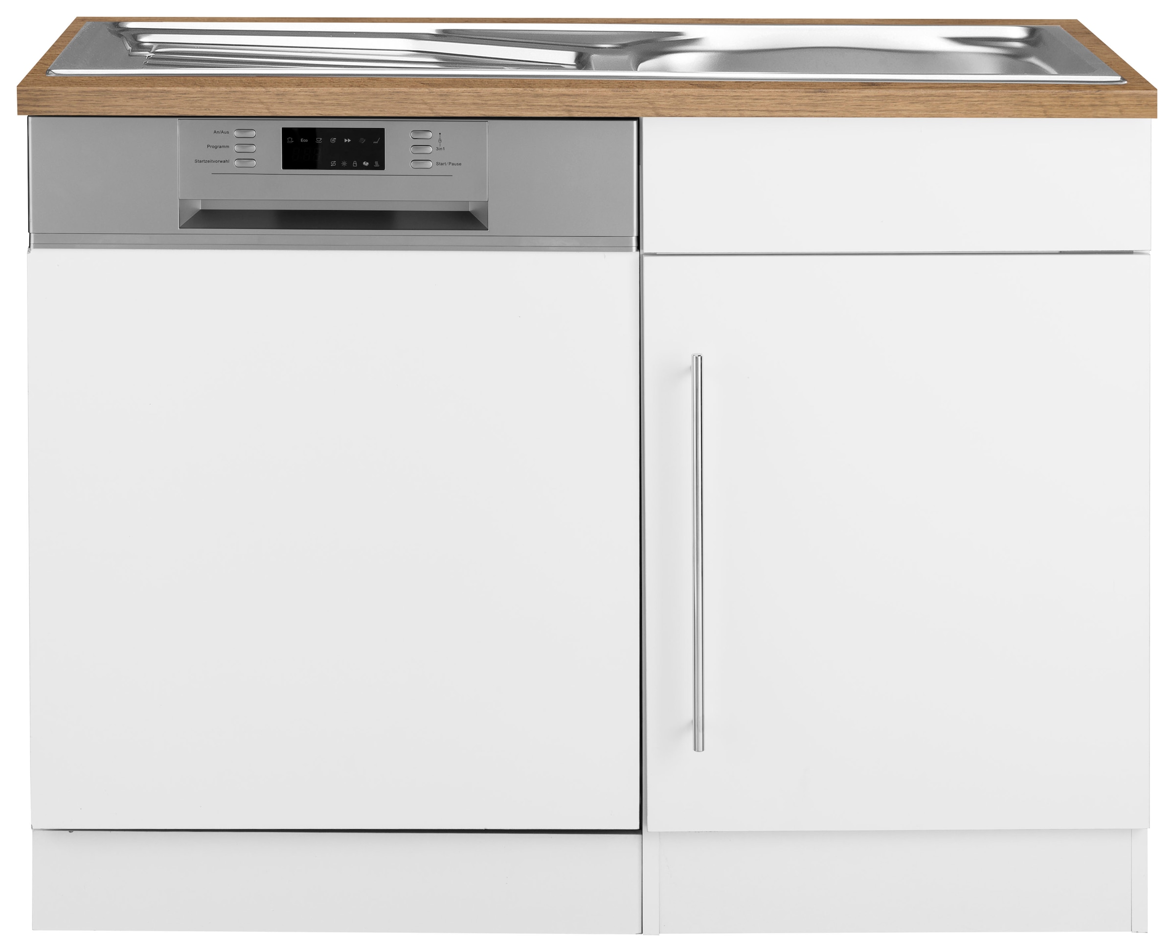 KOCHSTATION Meuble évier »KS-Samos« 110 cm de large, incluant porte/socle pour lave-vaisselle