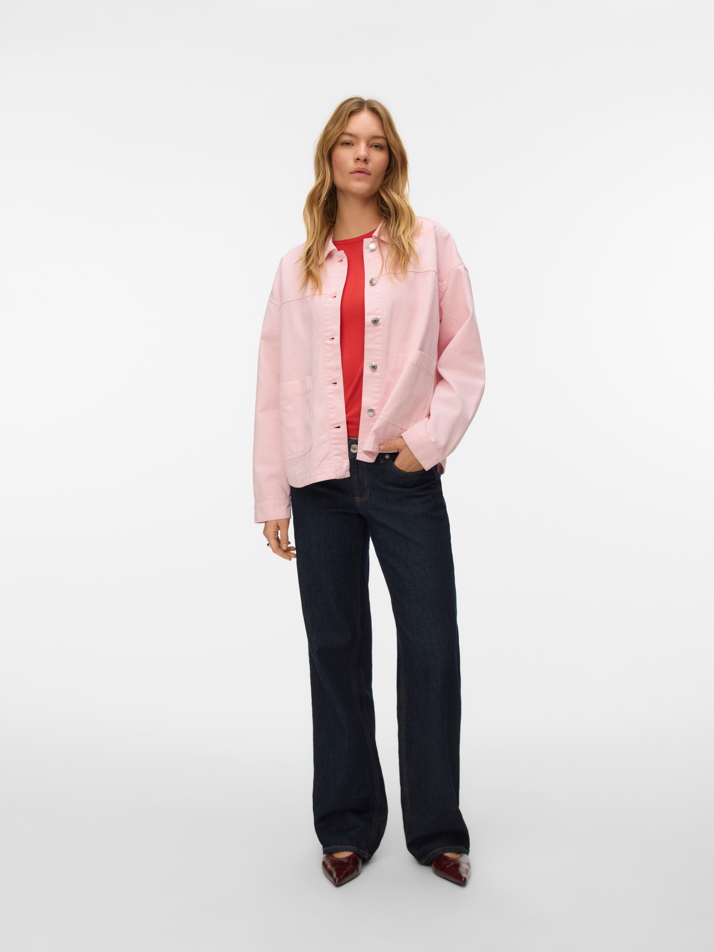 Vero Moda Veste en jean »VMJAMIE LS DENIM SHACKET MIX NOOS« mélange de coton