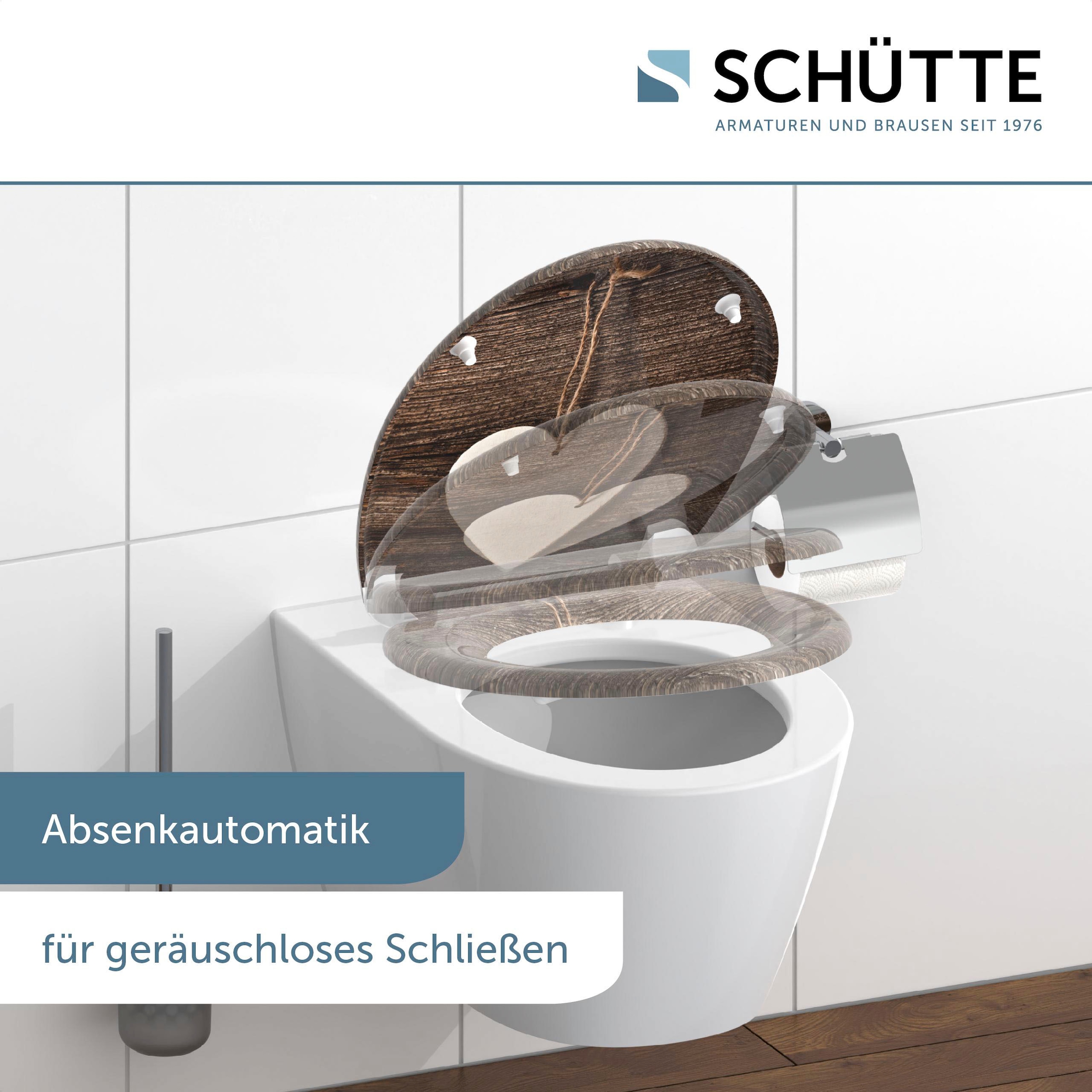 Schütte WC-Sitz »Wood Heart« Duroplast, mit Absenkautomatik und Schnellverschluss