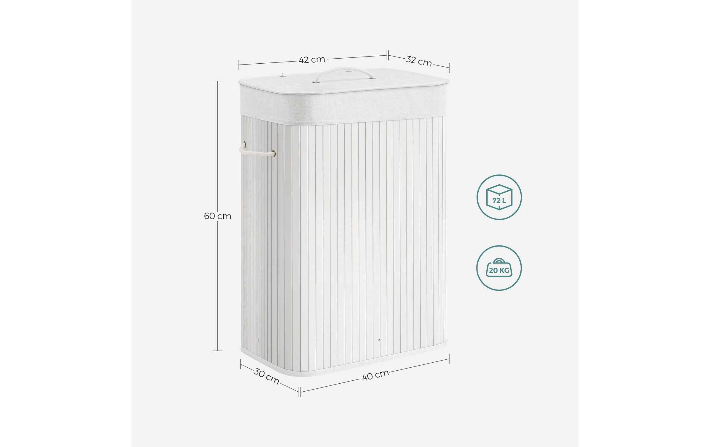 SONGMICS Panier à linge »für trockene Wäsche 72 l«