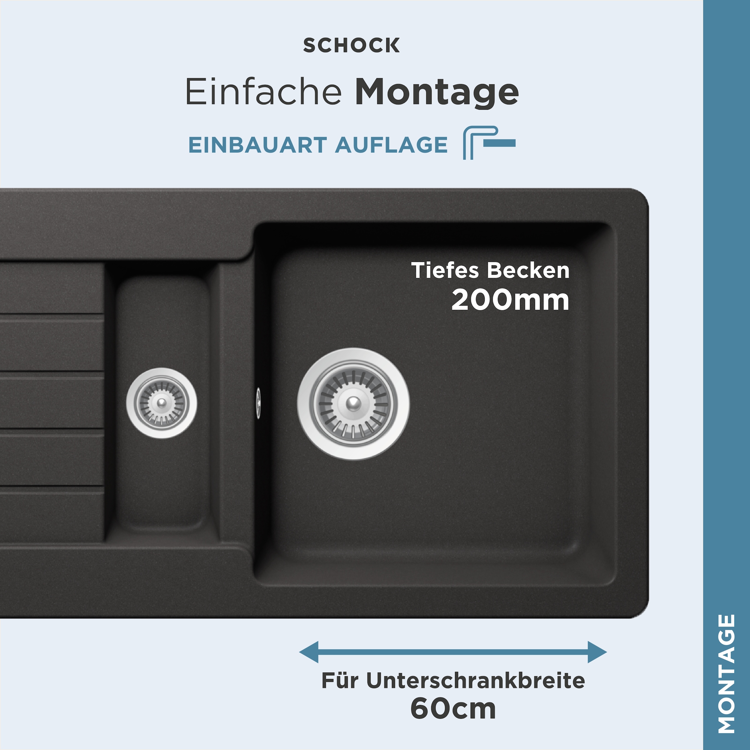 Schock Granitspüle »Typos DS« mit Restebecken