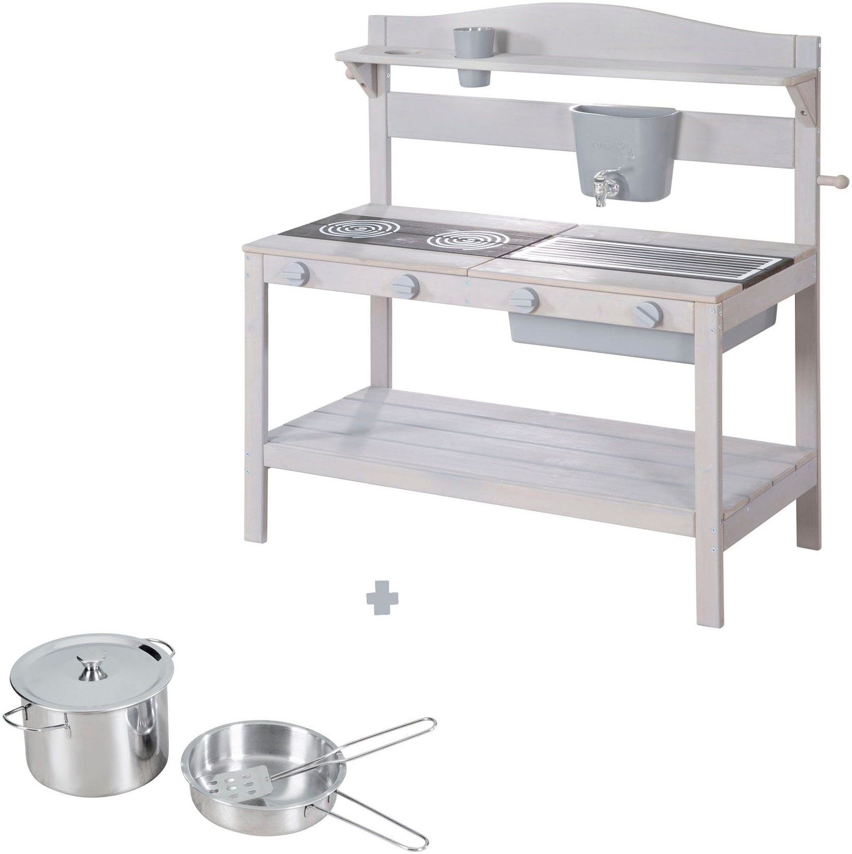 roba® Outdoor-Spielküche »Matschküche, grau lasiert, aus Holz« FSC® - schützt Wald