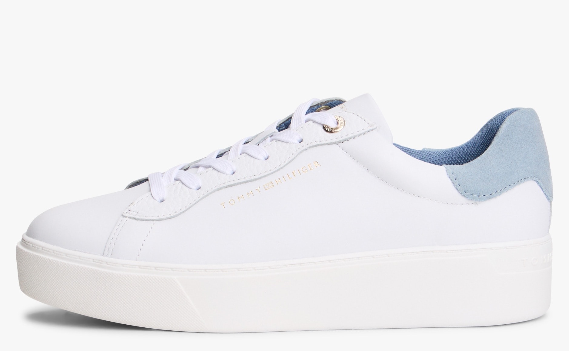 Tommy Hilfiger Baskets à plateforme »CHIC PLATFORM CUPSOLE SNEAKER«  chaussure de loisirs, chaussure basse, à lacets avec bel élément logo TH