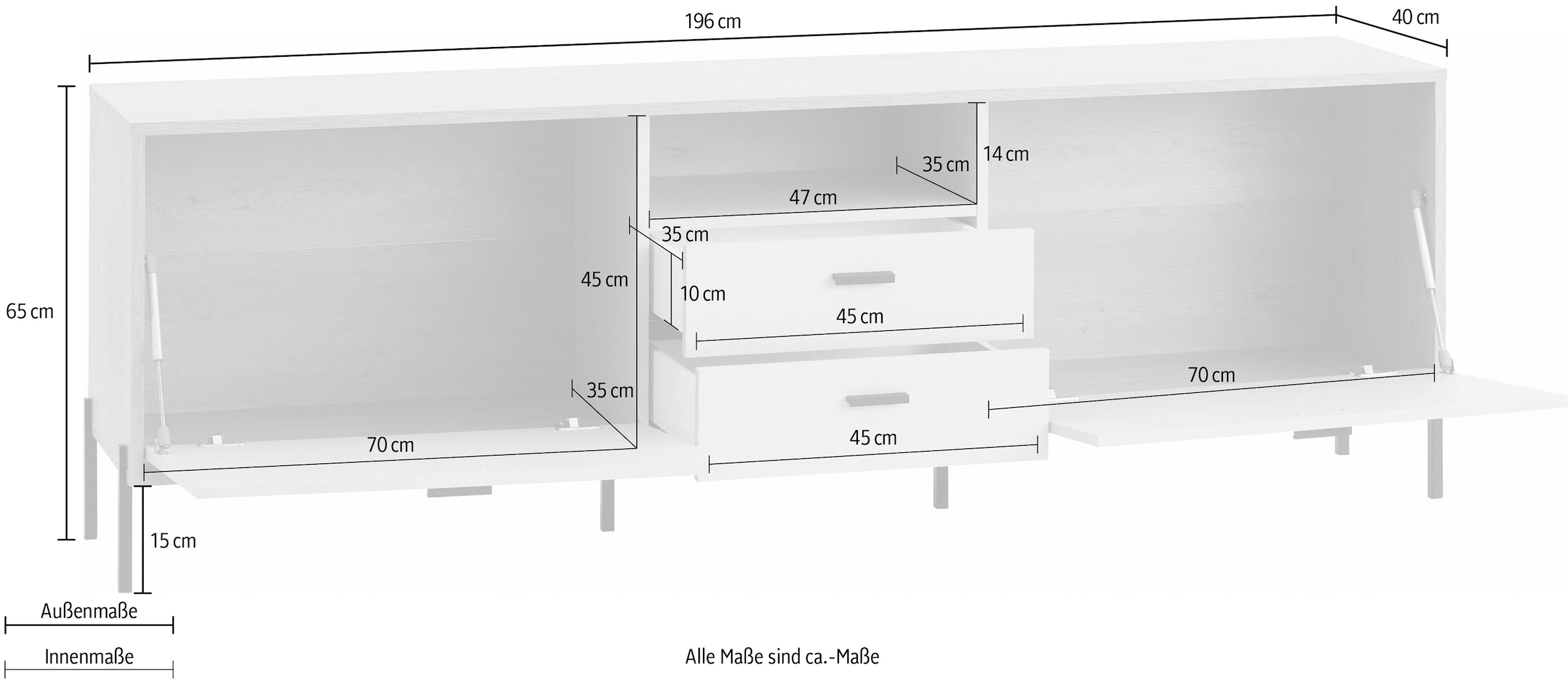 Home affaire Meuble mural »Fredericia, moderne Anbauwand, Komplettset in Kaschmir« Ensemble, 3 cuis tlg.