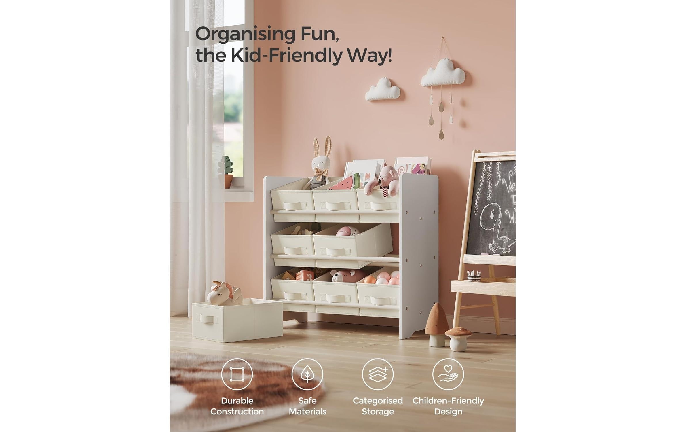 SONGMICS Kinderregal »mit 9 Boxen 62.5 cm x 60 cm«