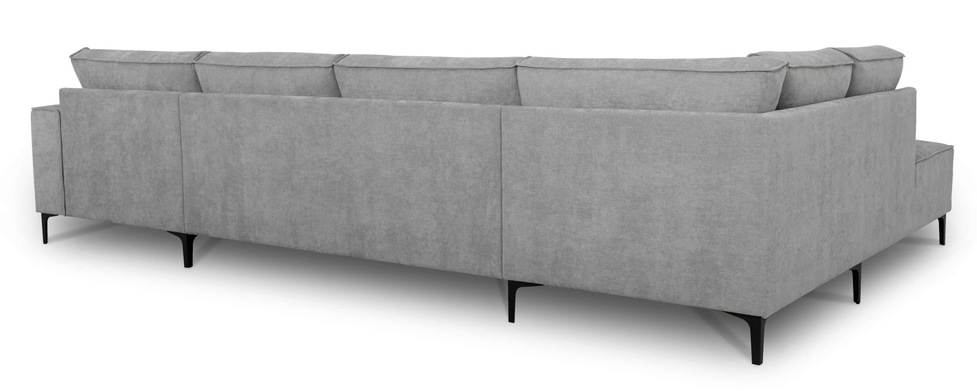 PLACES OF STYLE Paysage de salon »XXL Sofa Oland, Struktur, Flachgewebe, Luxus-Microfaser, Boucle« U-Form, 345 cm, Wellenunterfederung, Skandi-Design, Metallfüsse