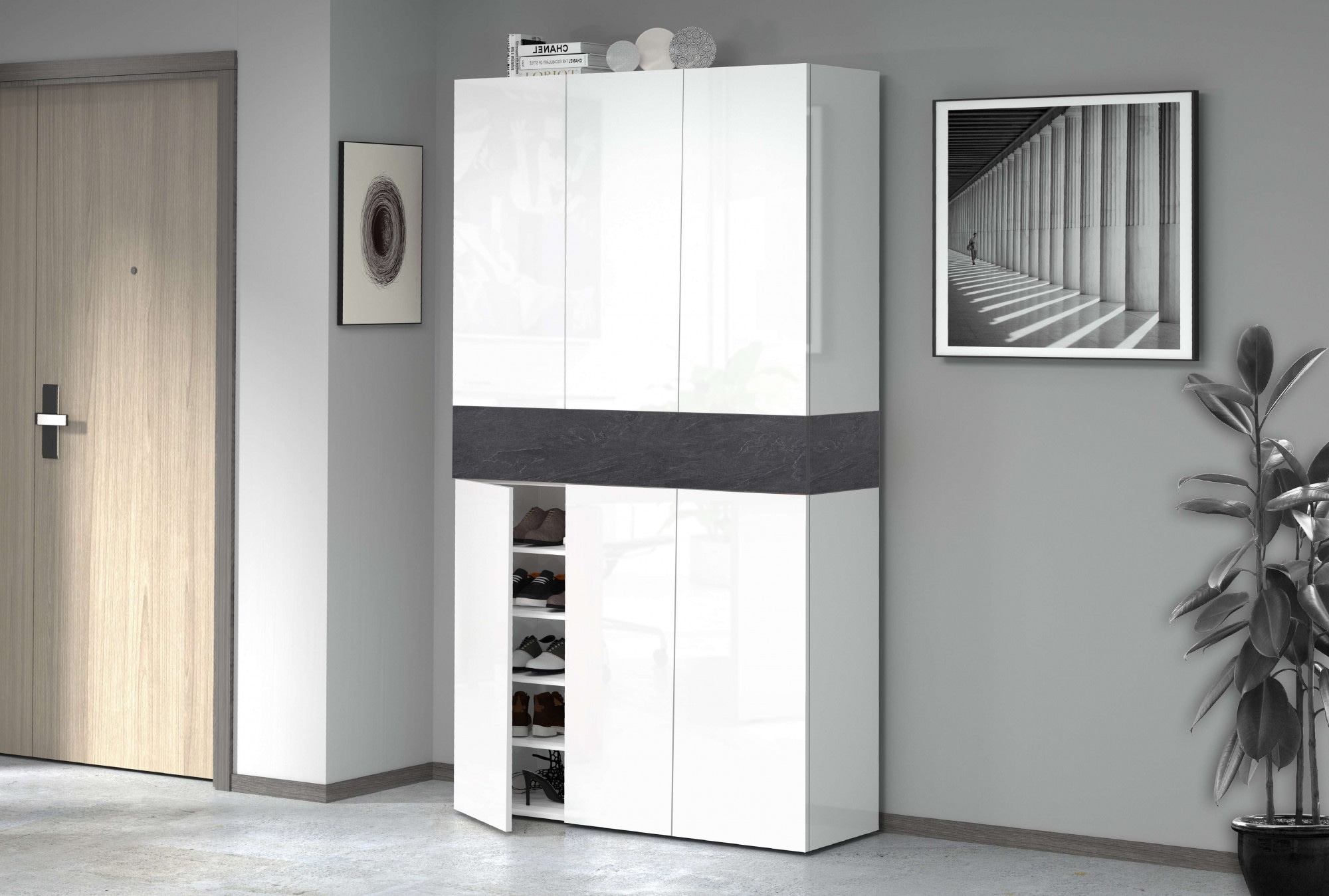 Home affaire Armoire à chaussures »Savona« Höhe 200cm, 12 Einlegeböden, 21 Fächer