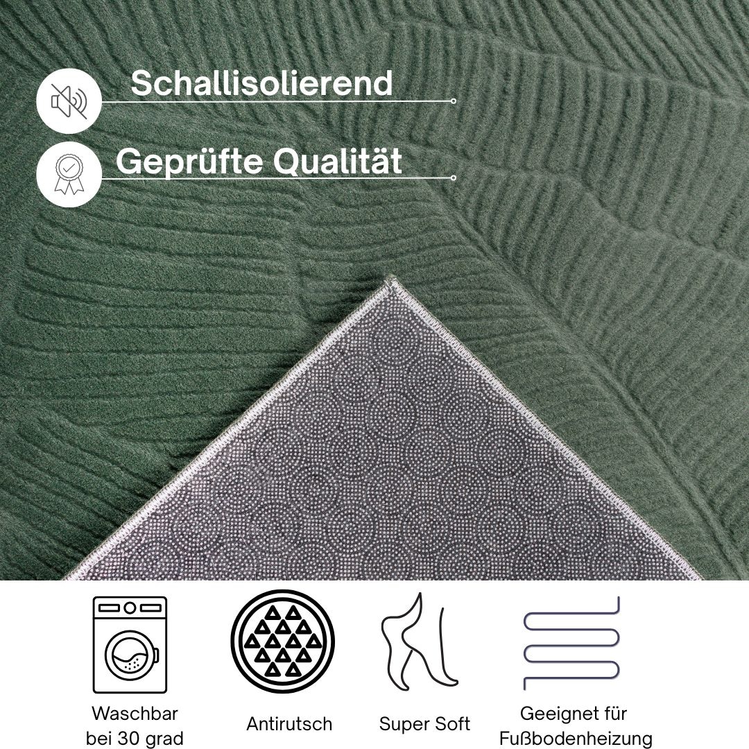 GOODproduct Tapis »Sveaa« Rectangulaire 8 mm Höhe avec dos antidérapant et effet 3D
