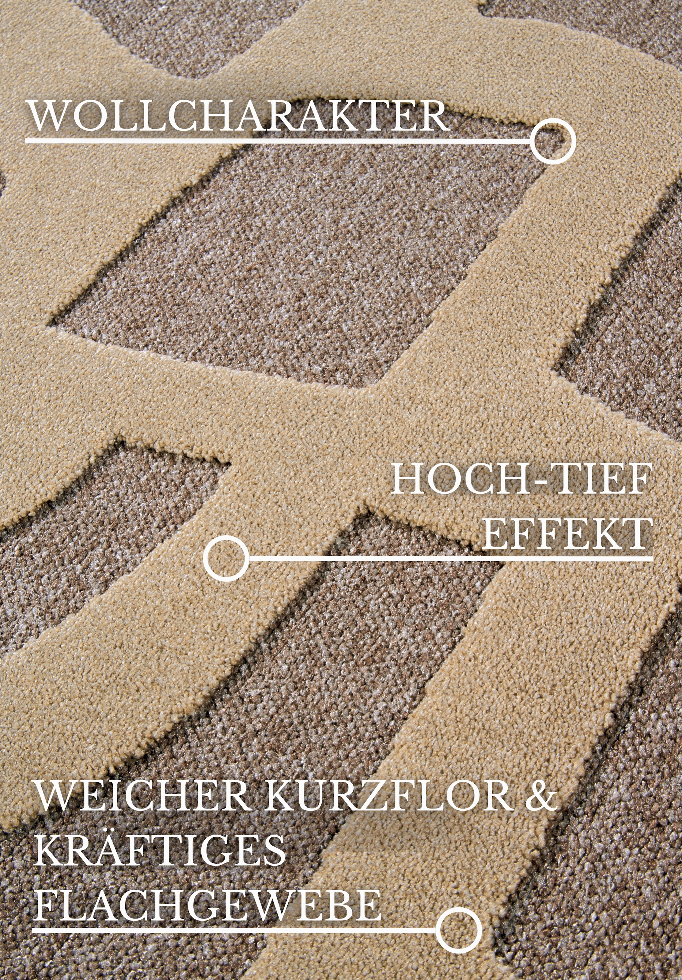 Villeroy & Boch Tapis »Therese« Rectangulaire 5,5 mm Höhe Wohnzimmer, Schlafzimmer, Modern, Hoch-Tief Effekt, Flur