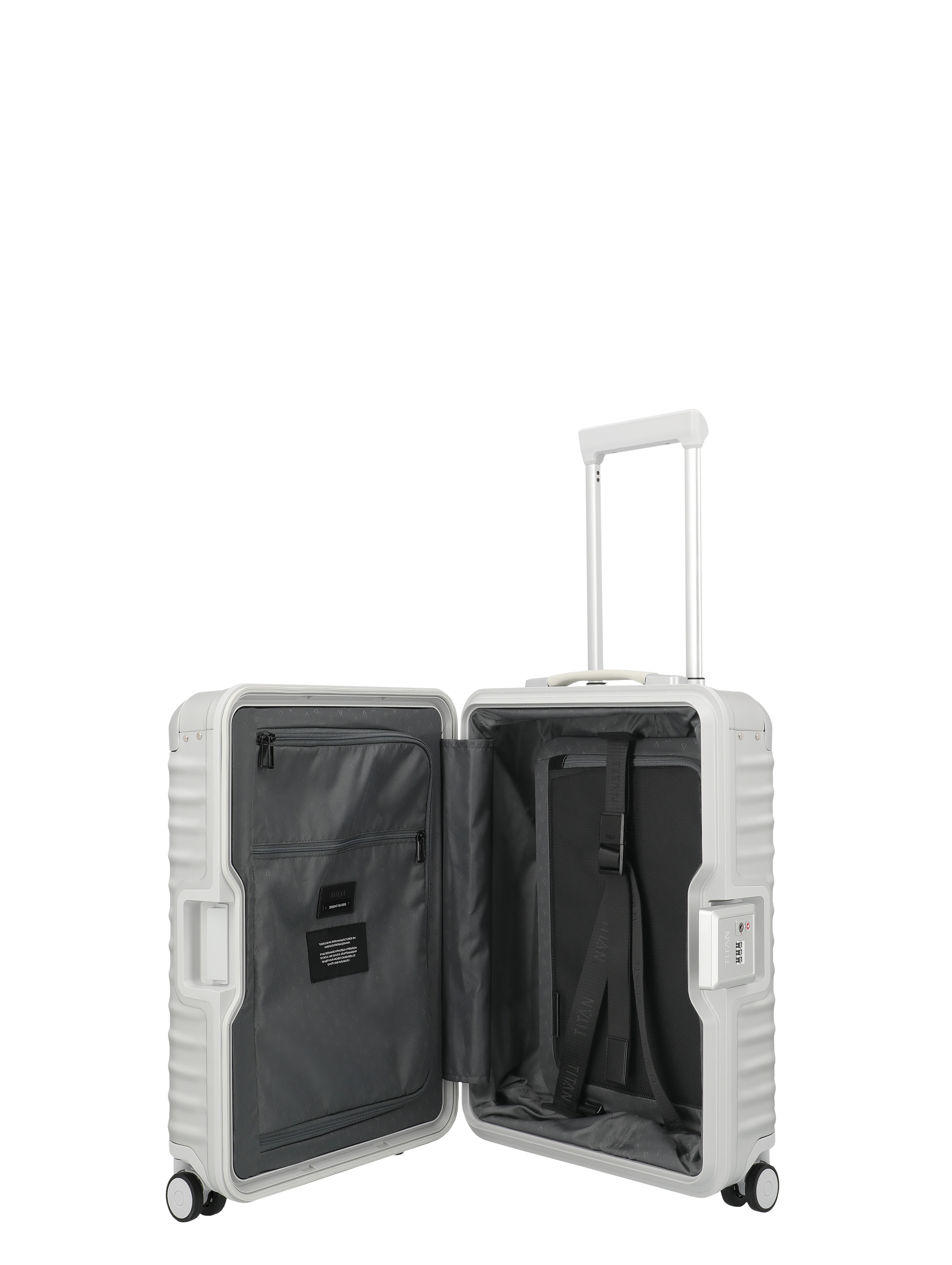 TITAN - Made in Germany Trolley »ETERNITY Aluminium Koffer« 45 litre 4 Rollen Fermeture cadre TSA, compartimentation intelligente & roulettes silencieuses