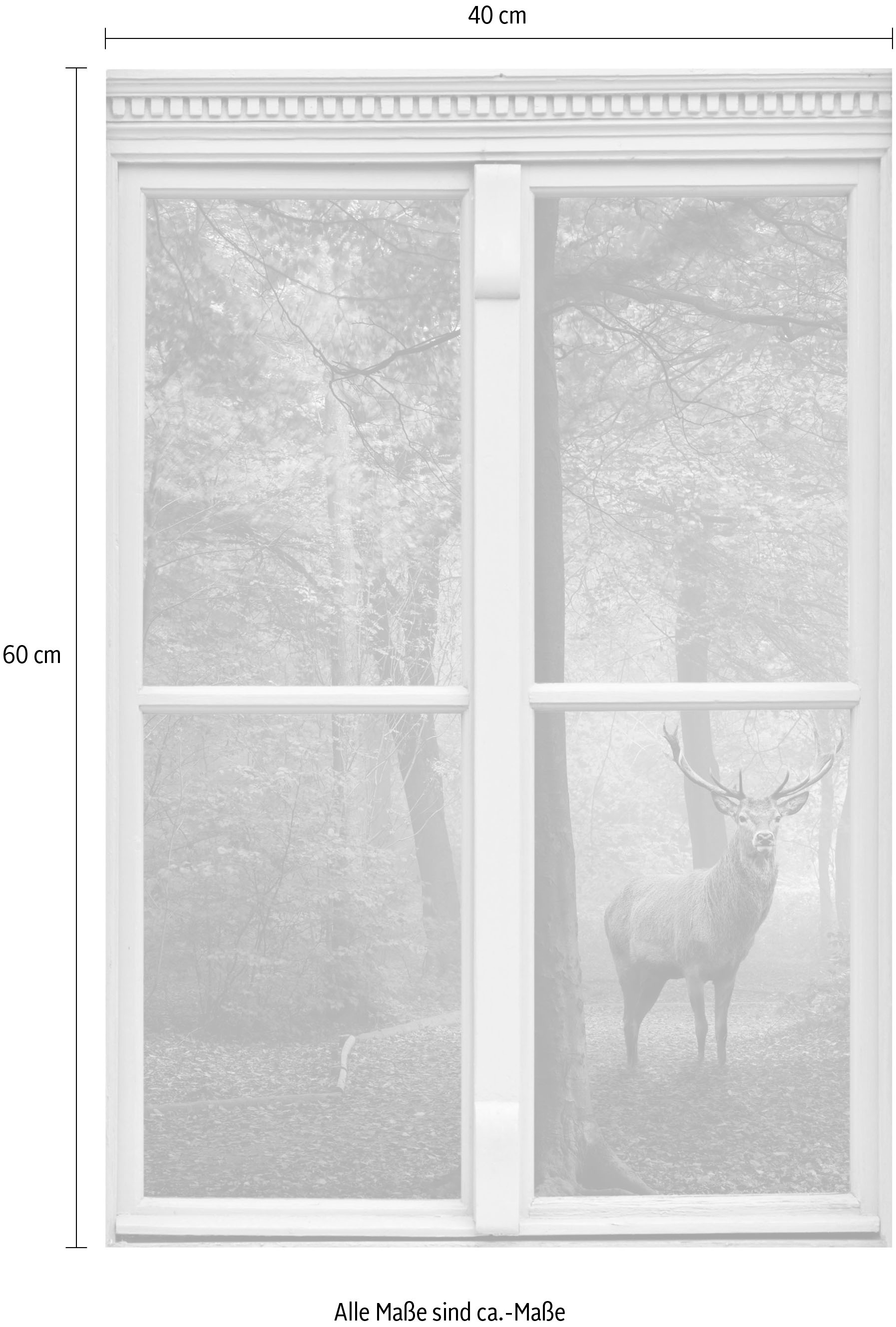 queence Wandsticker »Hirsch« Wandsticker, Wandbild, selbstklebend, 3D, Fenster
