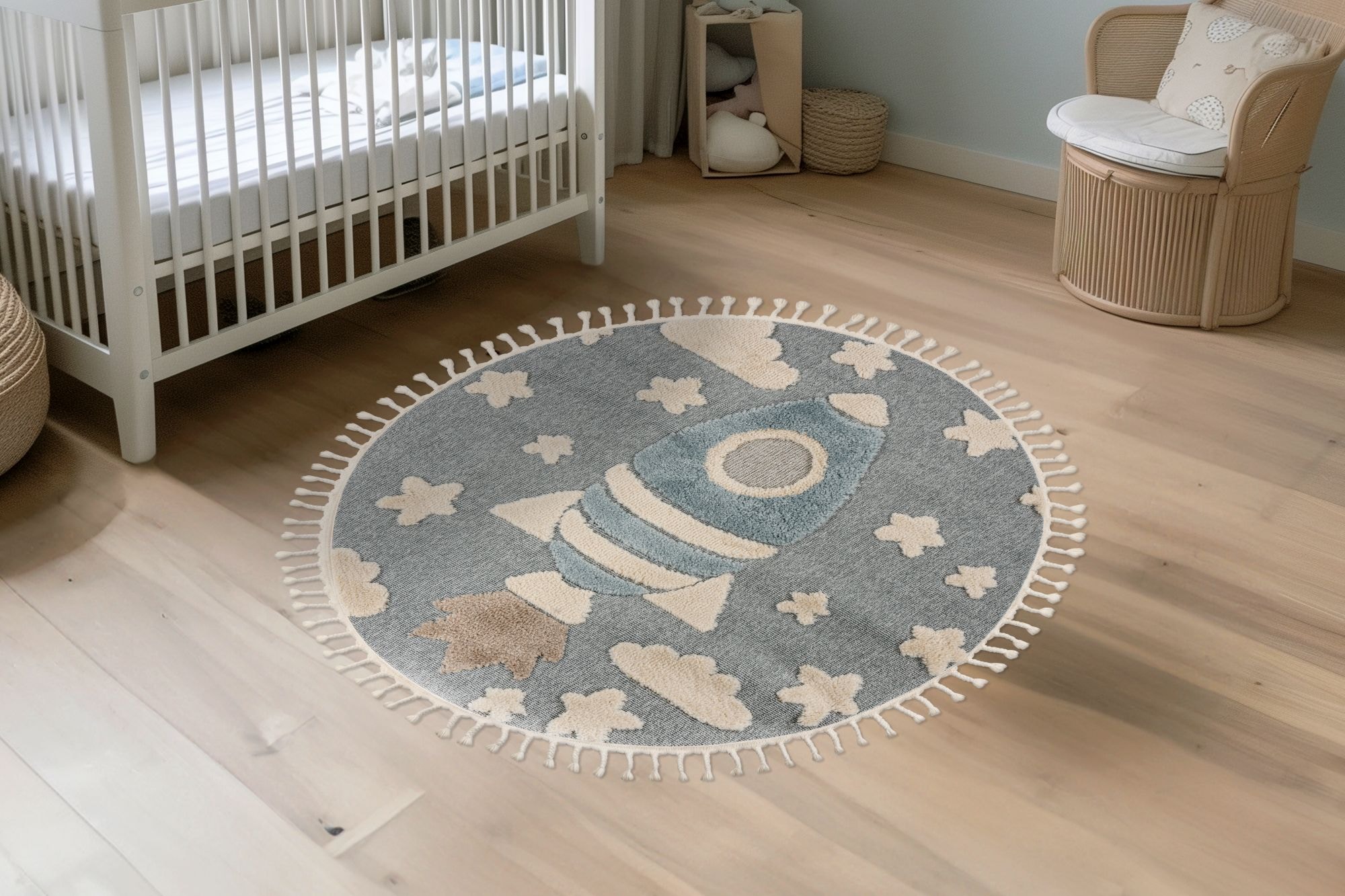 Kayoom Tapis pour enfants »Modena 416« Rectangulaire 11 mm Höhe auch in rund, Kurzflor, Hoch Tief, mit Fransen