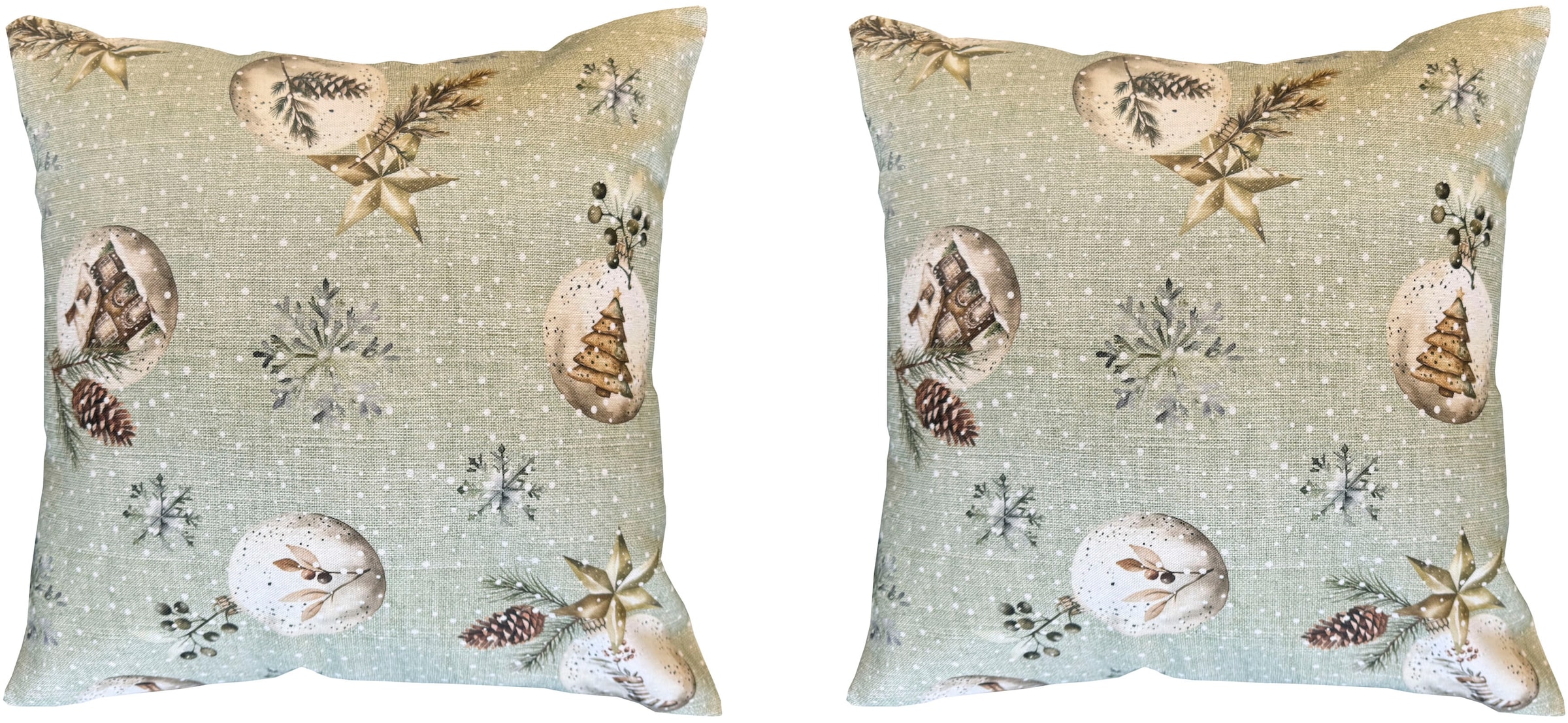 HOME WOHNIDEEN Kissenhülle »FELIZ NAVIDAD« ohne Füllung, Dekostoff bedruckt, SET