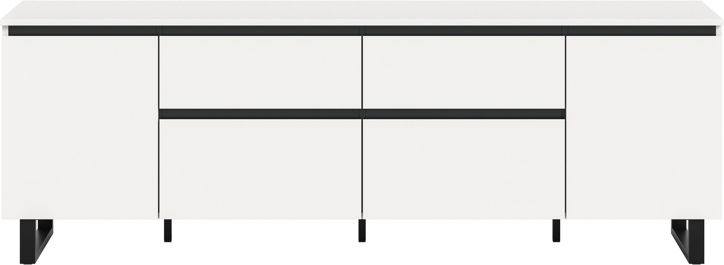 Home affaire Table basse »TOMA, 188cm breit, Metall-Kufen-Fuss, 2 Türen, 2 Schubkästen,2 Klappen« TV-Lowboard, Mediaschrank, Mediaboard, TV-Schrank, Schrank, Board