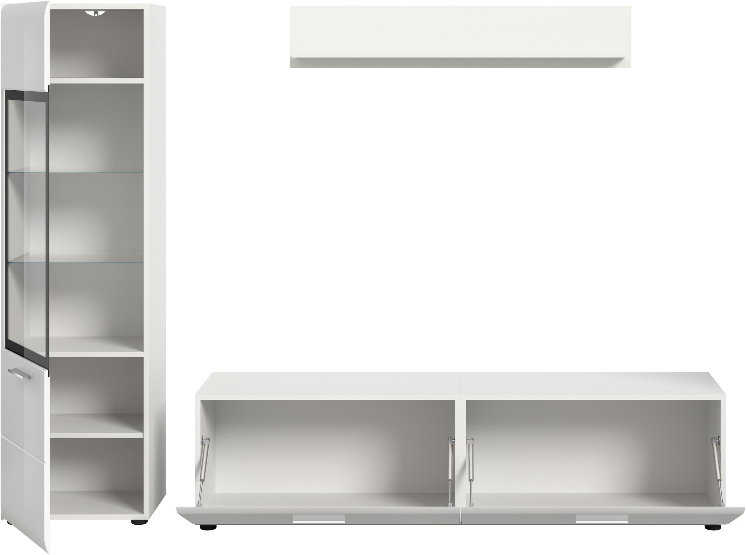 Home affaire Meuble mural »FLORENZ, 3-teilige Wohn-Kombination, hochwertige MDF-Front« Set, Set, best. aus: 1 Vitrine, 1 Lowboard, 1 Wandboard, 3 cuis tlg.