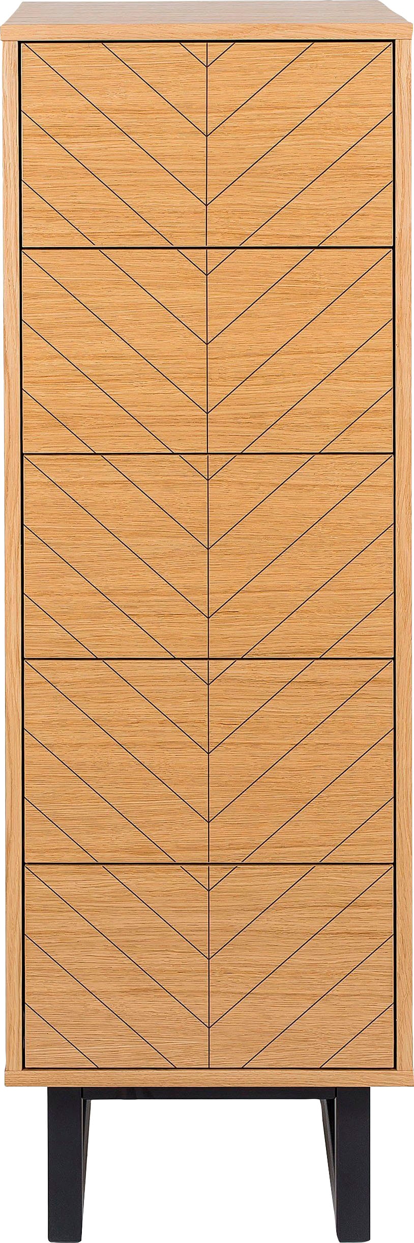 Woodman Commode haute im skandinavischen Design, mit besonderem Print, FSC®