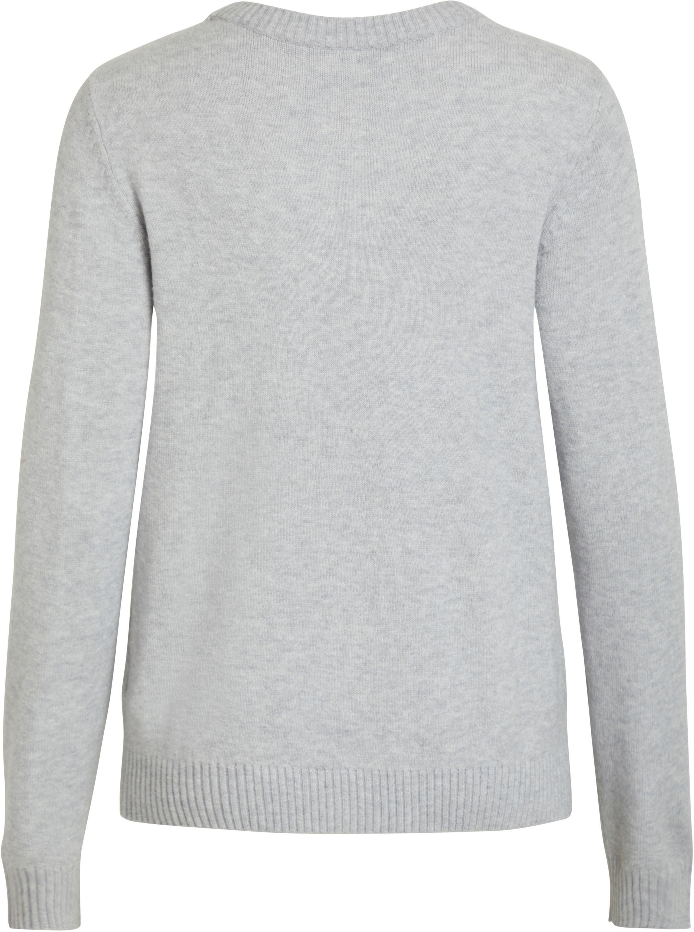 Vila Pull à col rond »VIRIL-O-PULLI« Feinstrick mit feinen Strickdetails