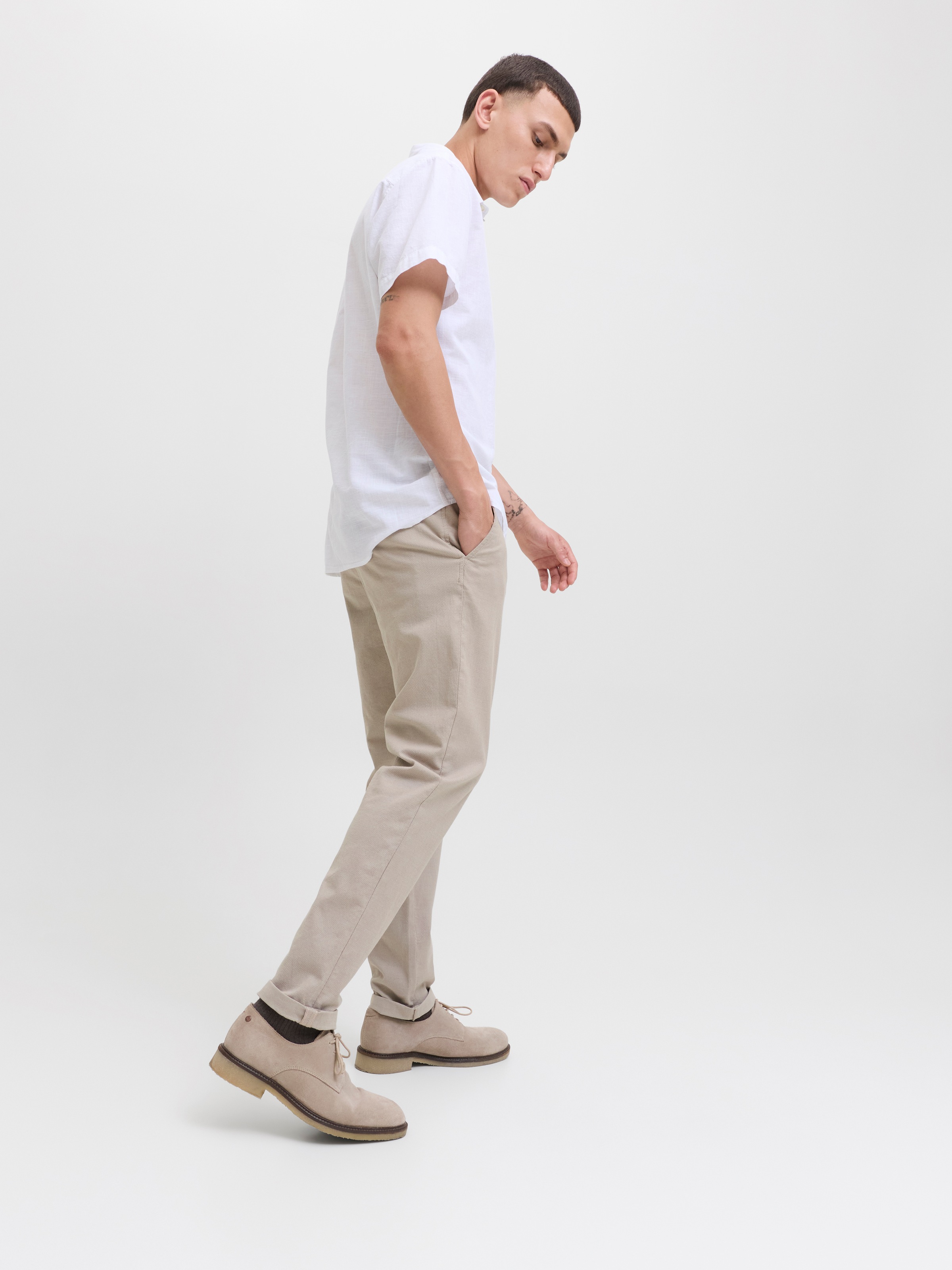 Jack & Jones Chinos »JPSTMARCO JJFURY AKM«  Mélange de coton, coupe slim