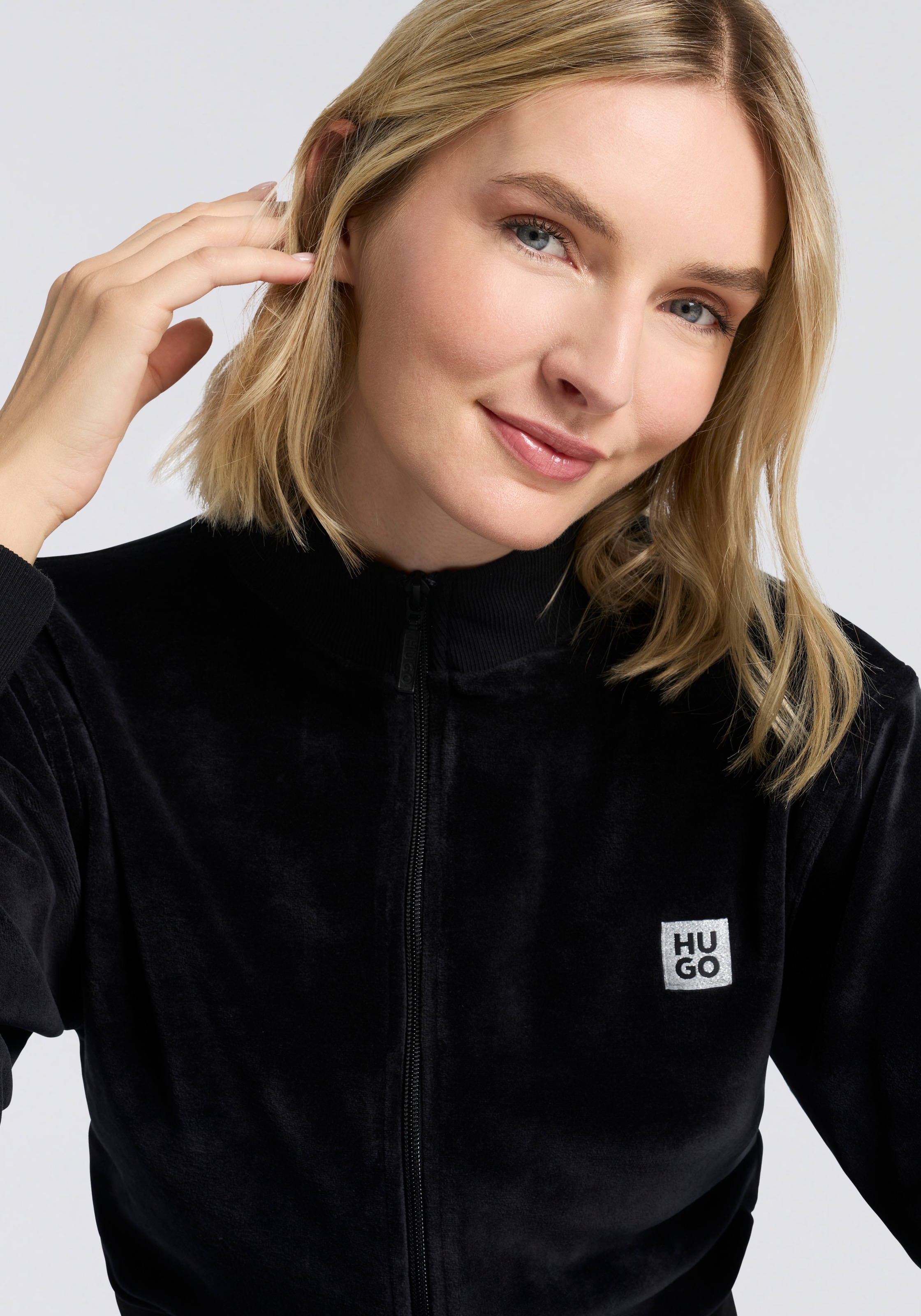 HUGO Underwear Veste sweat »VELVET« mit leichtem Glanz