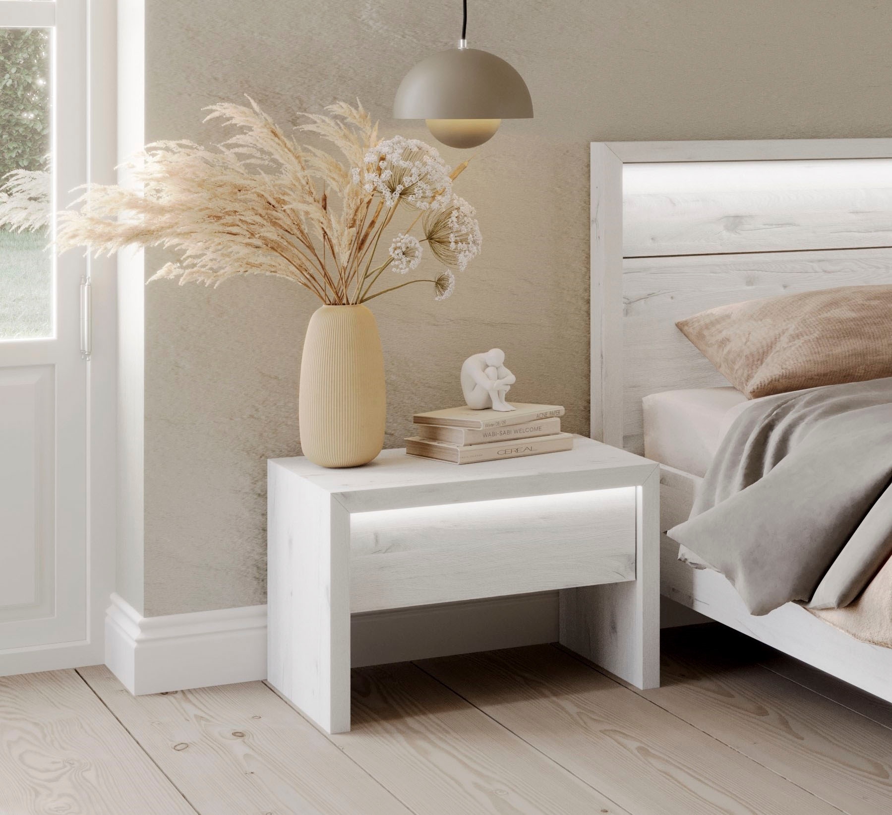 Home affaire Massivholzbett »Moivre« inkl. LED-Beleuchtung