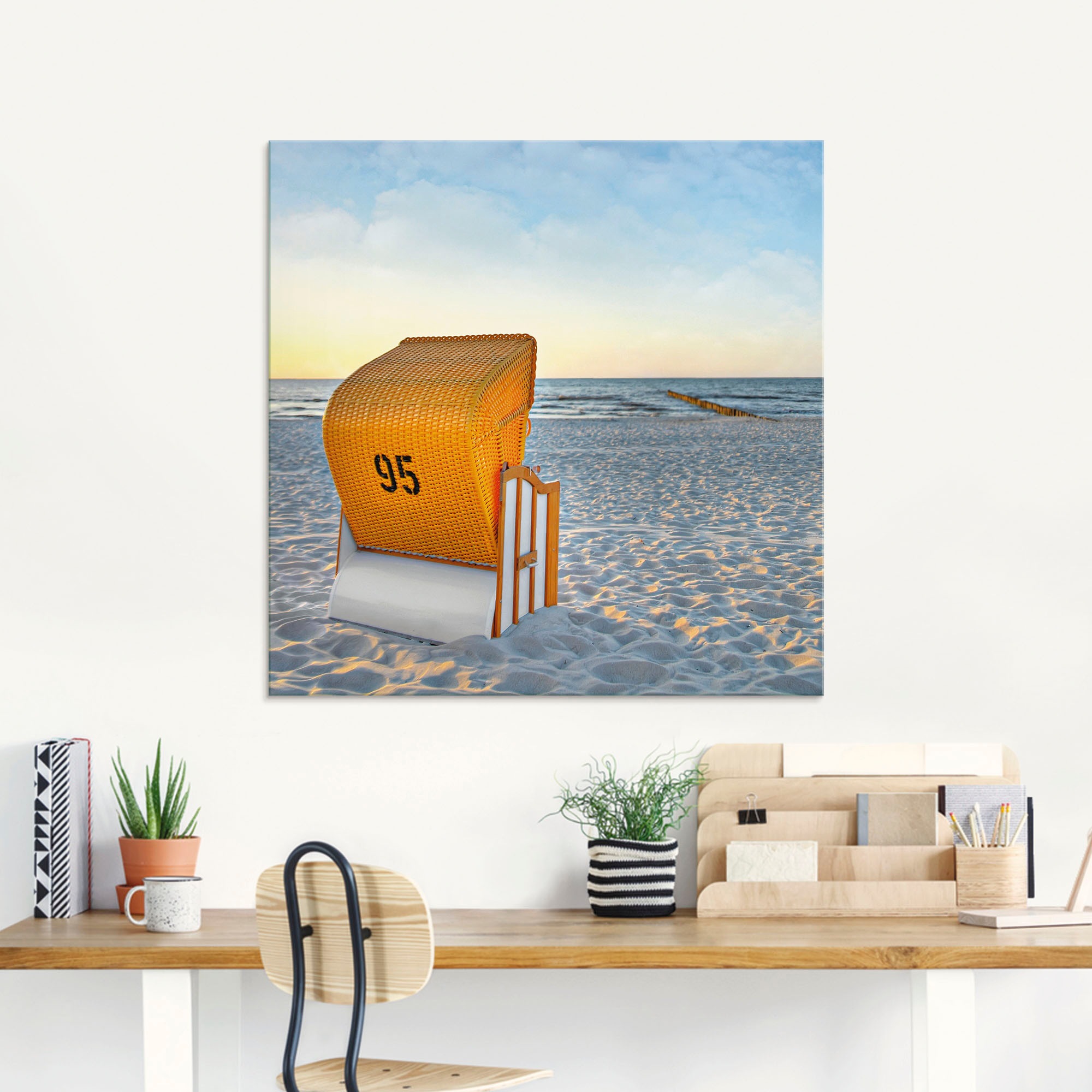 Artland Glasbild »Ostsee7 - Strandkorb« Strand 1 Stk. tlg. in verschiedenen Grössen
