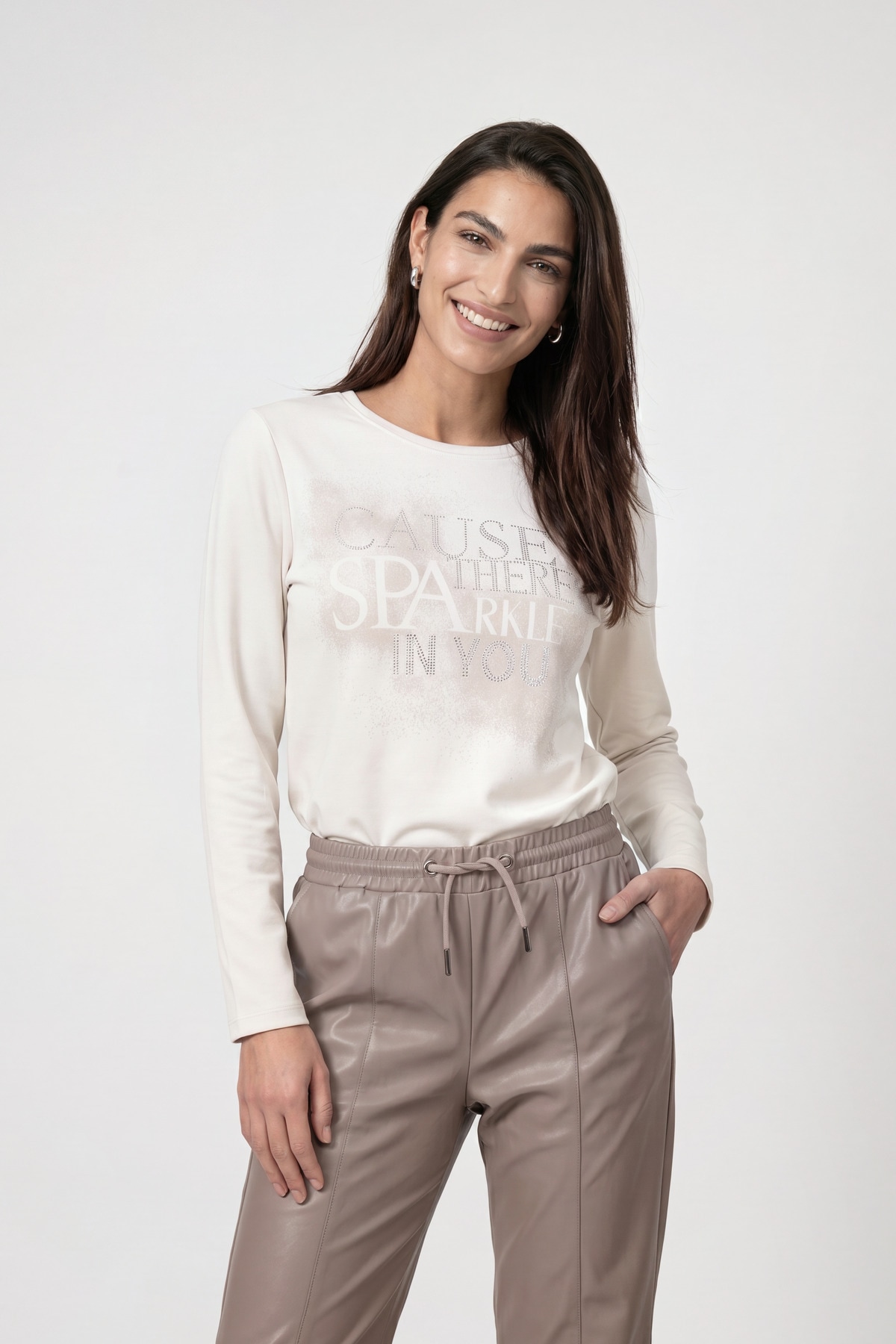 Monari Sweatshirt »Sweatshirt Schmuck Schrift«, Regular fit mit Rundhalsausschnitt
