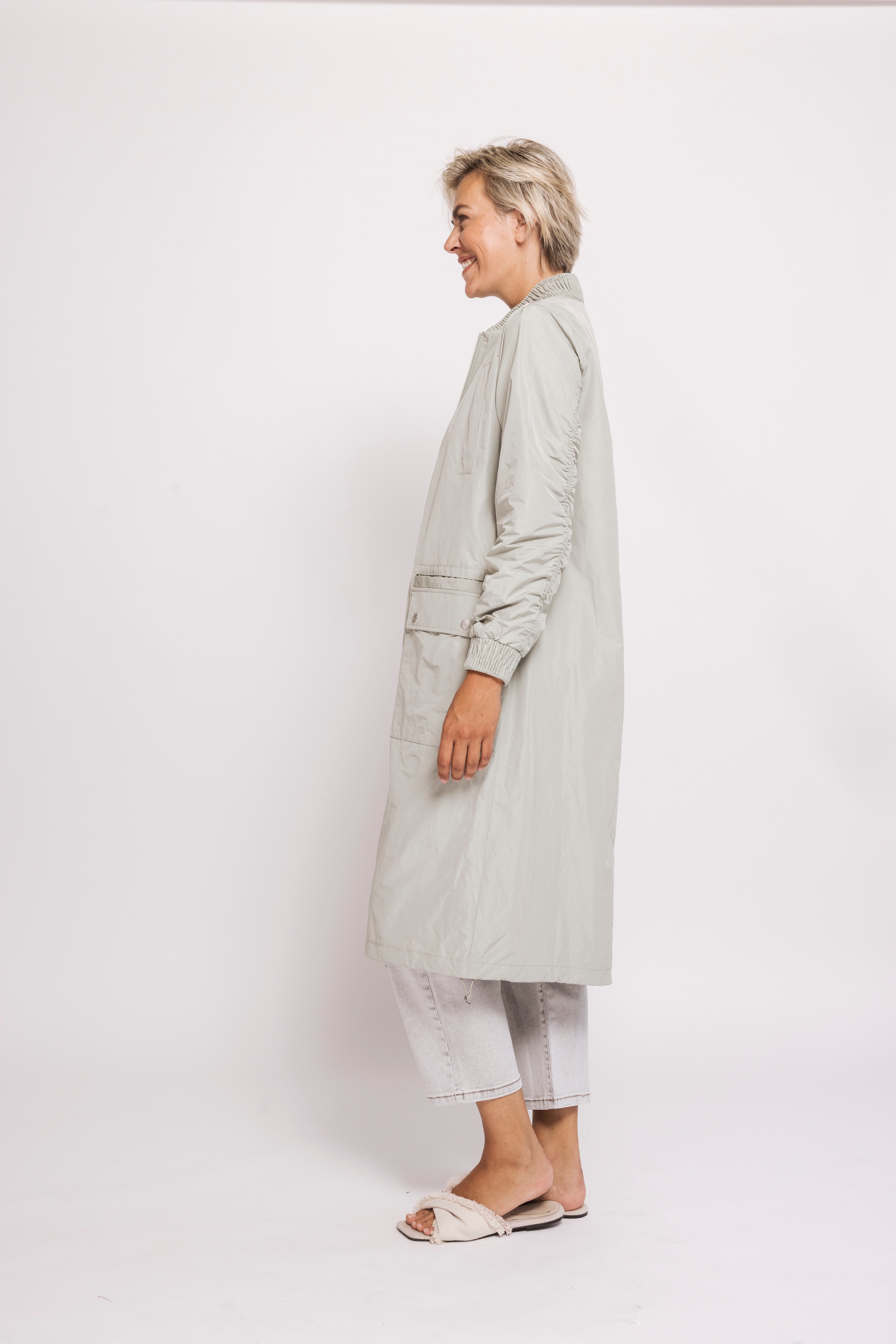 Zhrill Manteau long »PANTA« Longueur genou, fermeture éclair bidirectionnelle, col montant