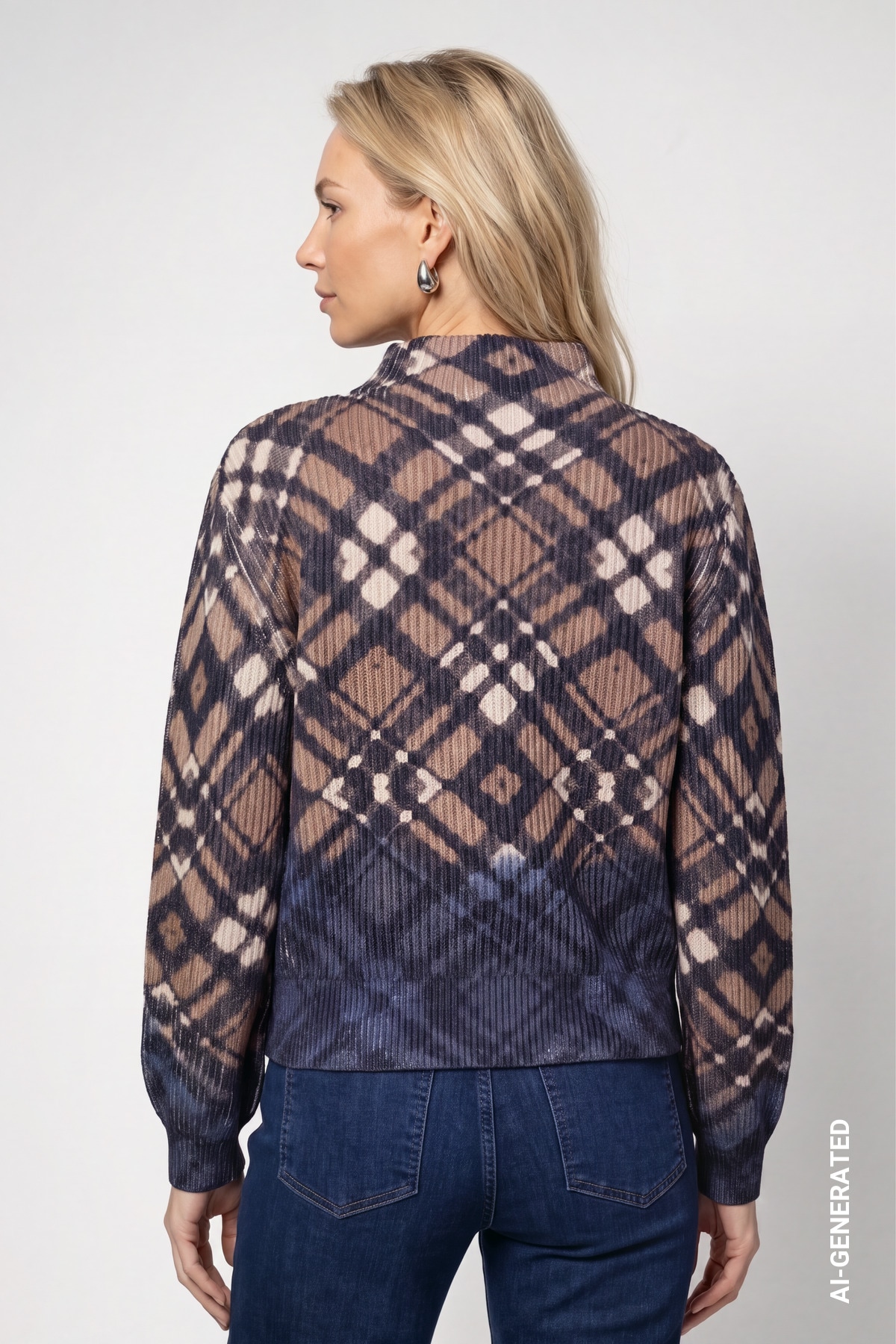 Monari Strickpullover Regular fit mit Karomuster